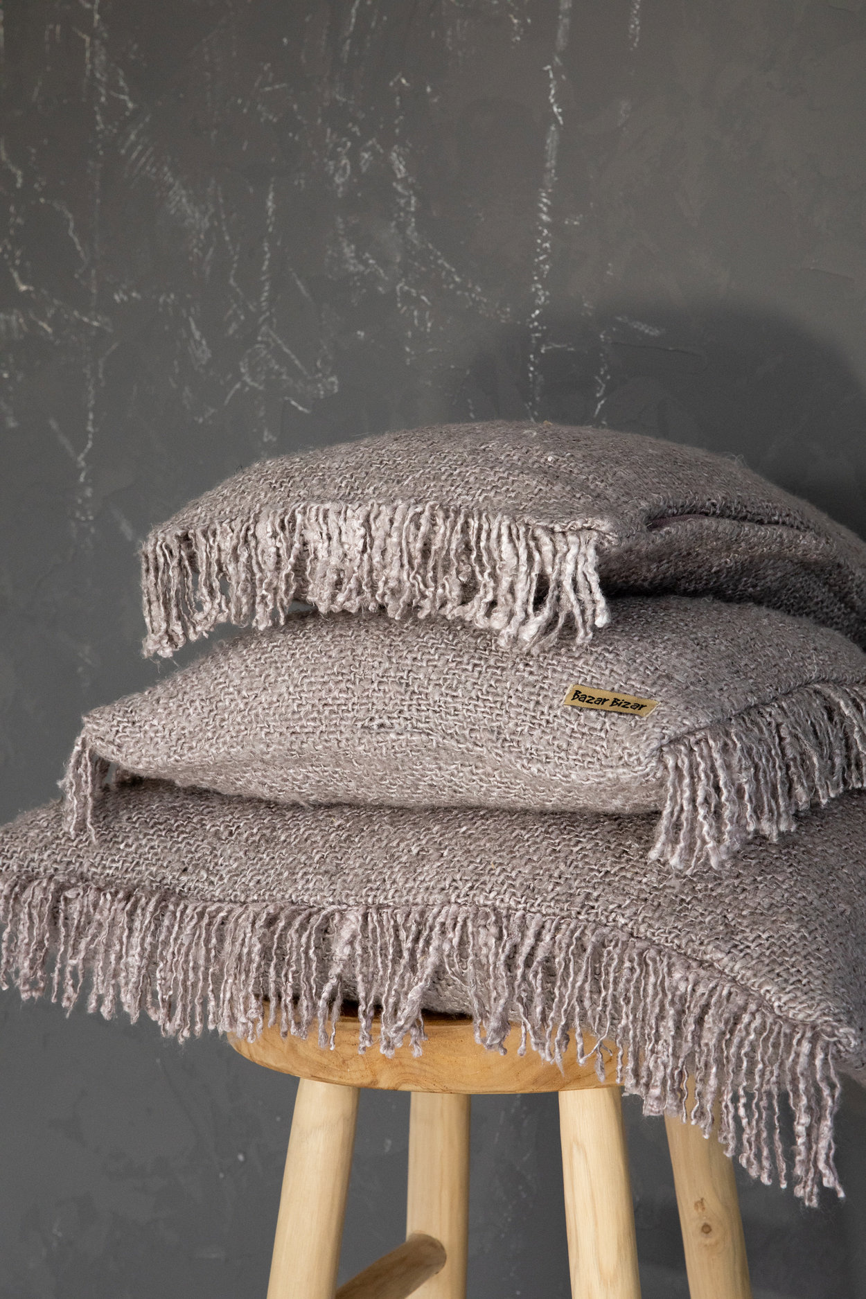 Kissenbezug Baumwolle Grau