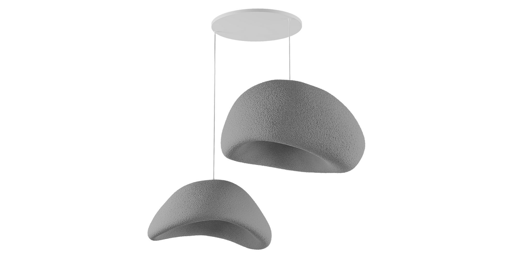 2-Flammig Wabi Sabi Plasterglows Pendelleuchte Beton Grau
