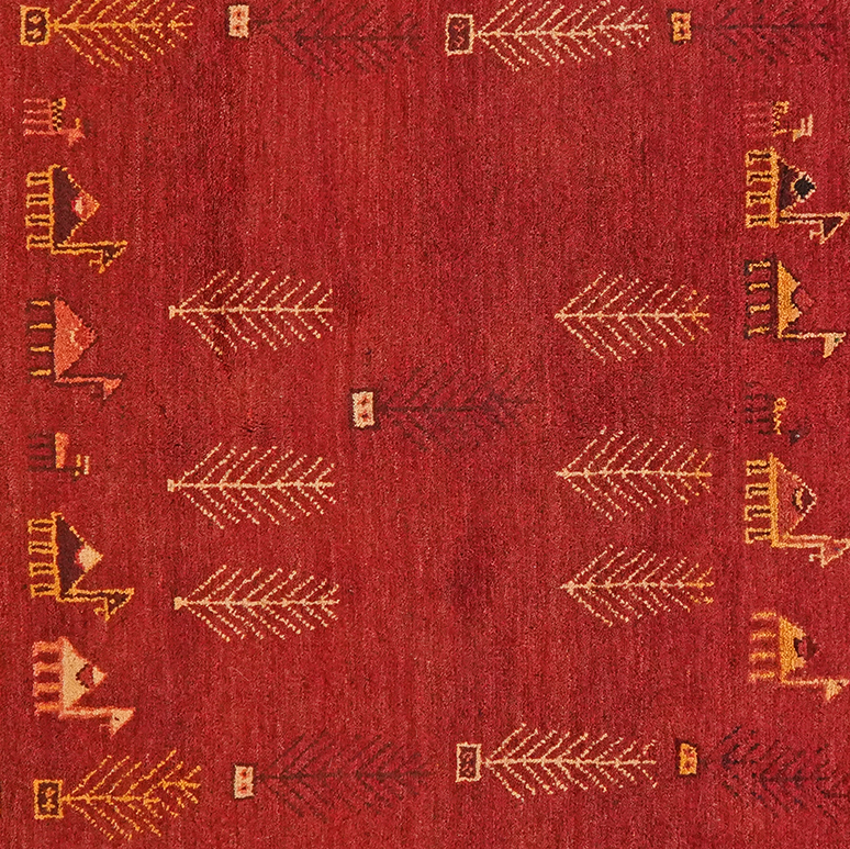 Rizbaf Gabbeh-Teppich Wolle Rot