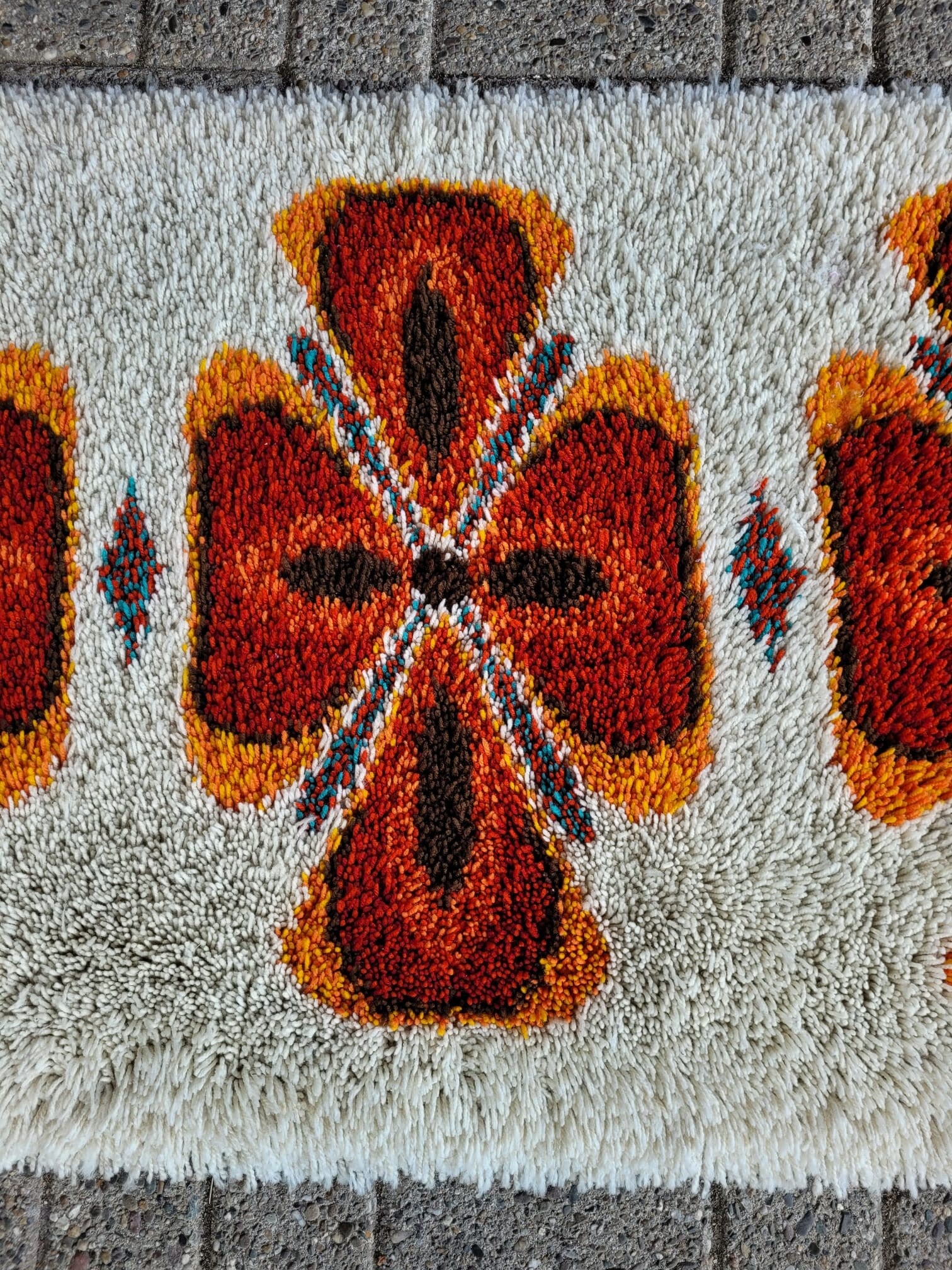 Vintage Teppich Wolle Orange