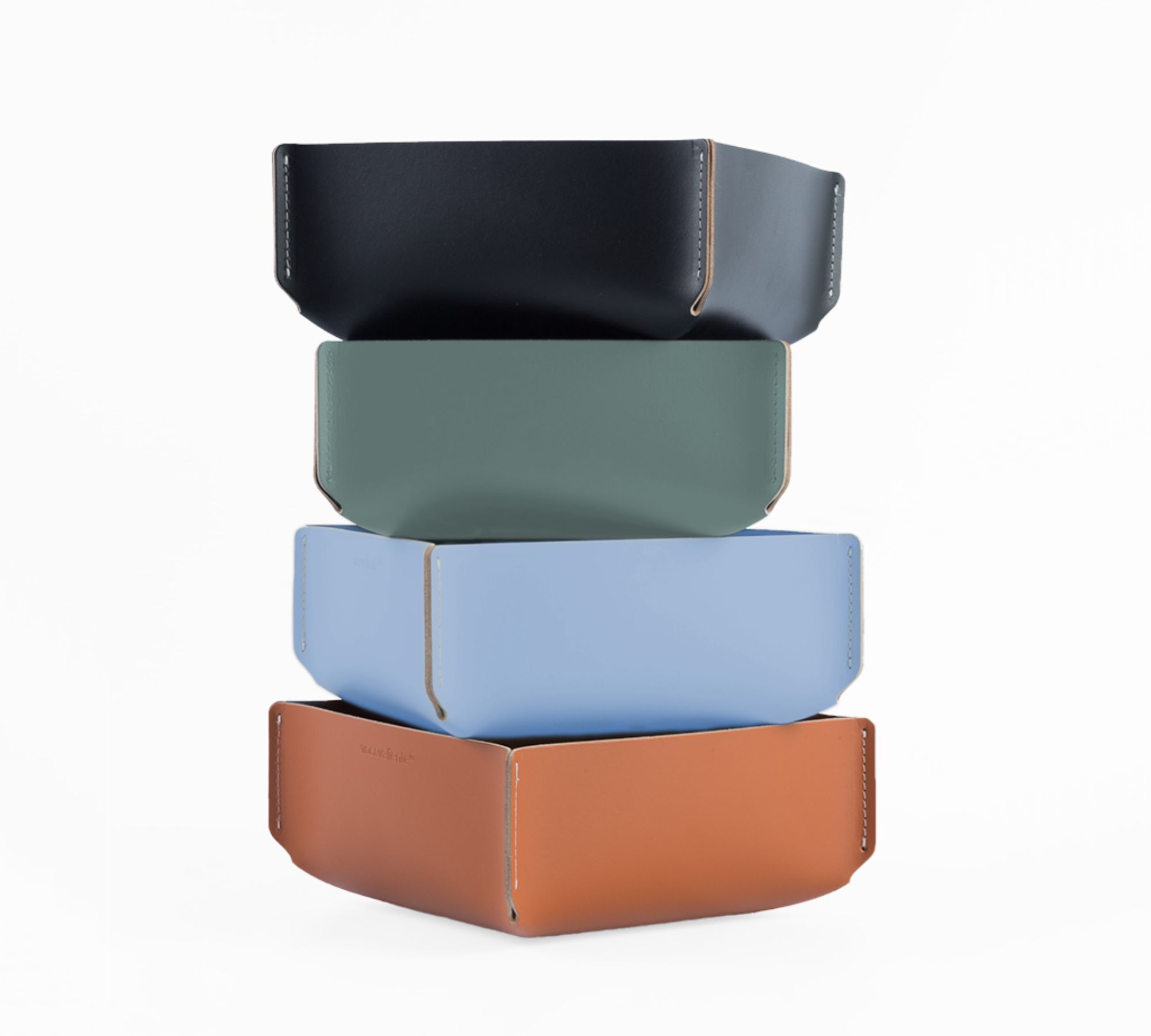 Korb S 100% Recyceltes Leder Eukalyptus