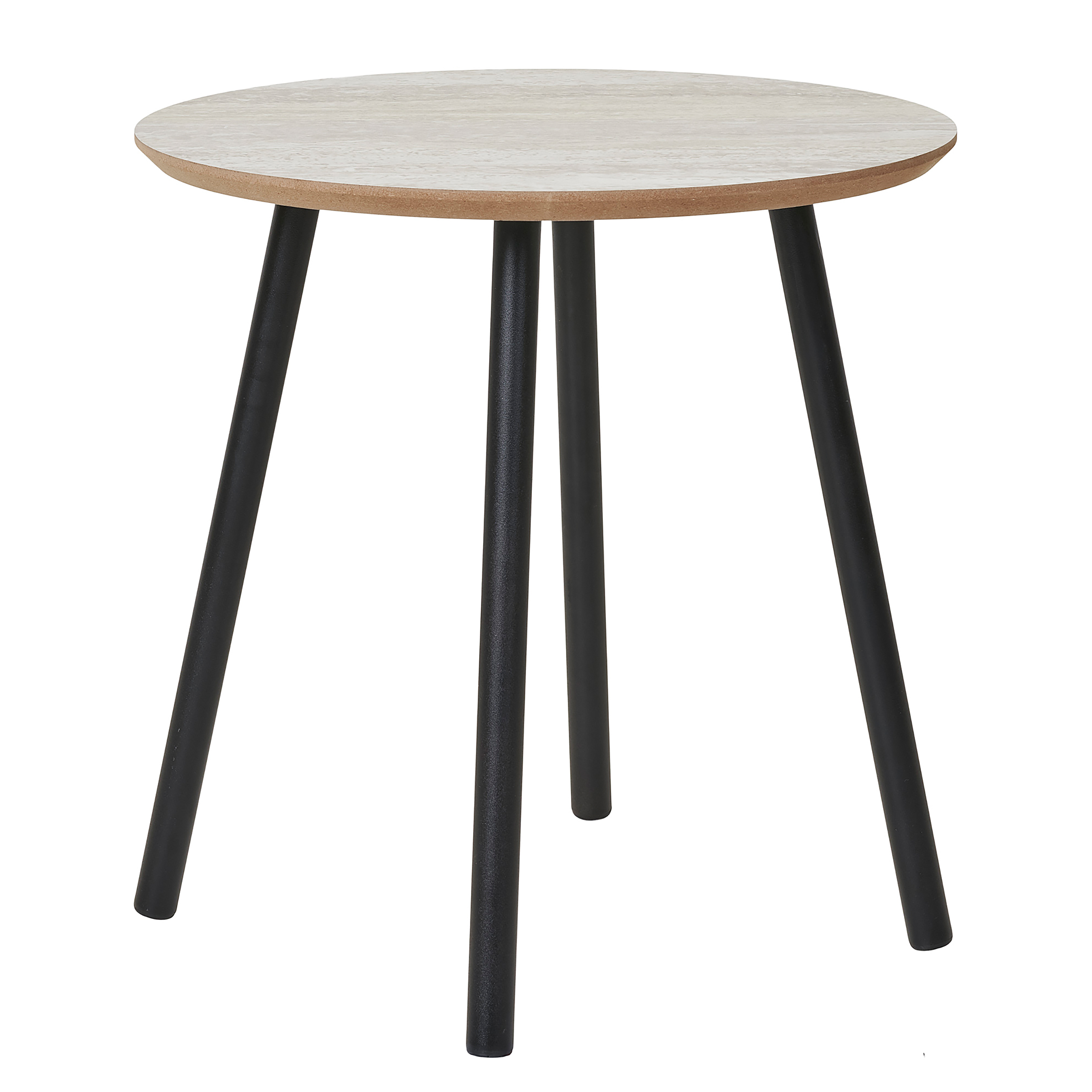 Motindi Coffee table Travertine decor Black 40x40cm