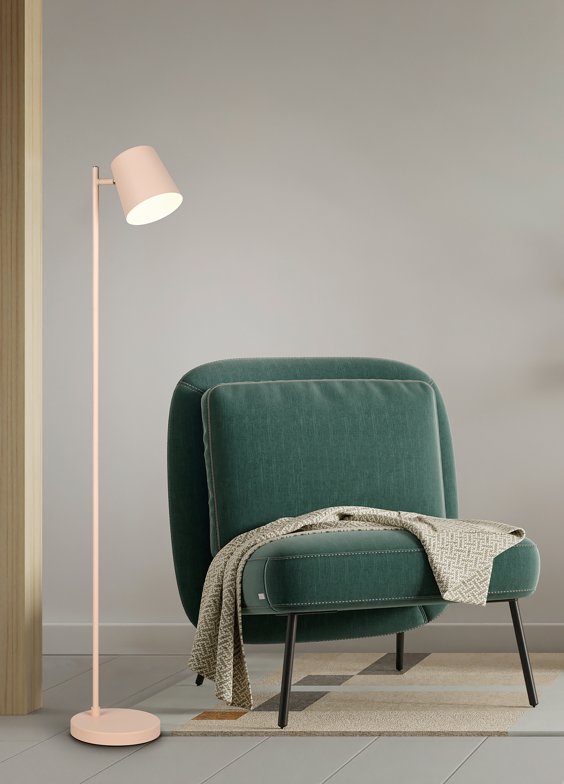 1-Flammig Blake LED-Stehleuchte Eisen Beige