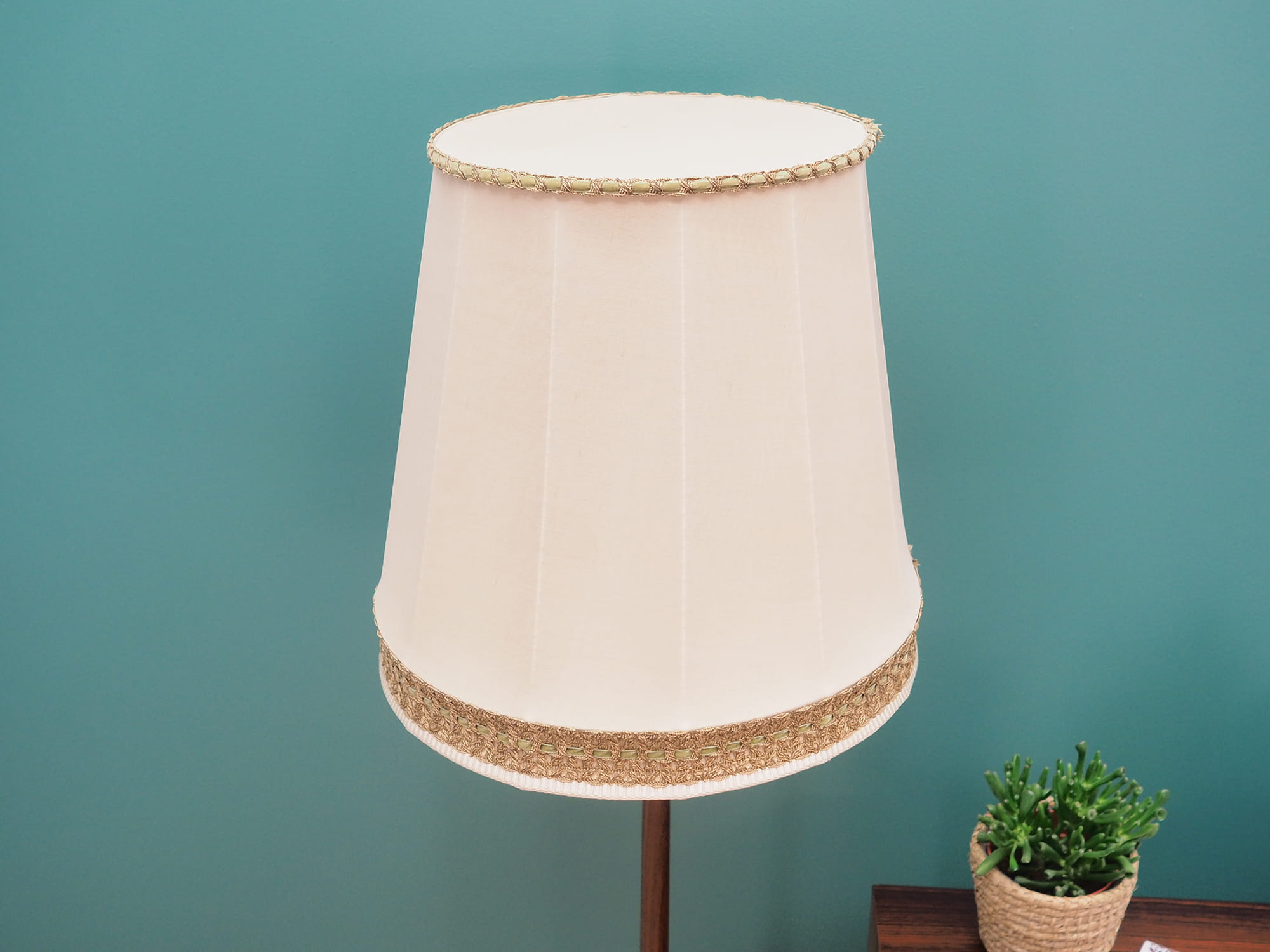 Vintage floor lamp metal wood brown 1960s