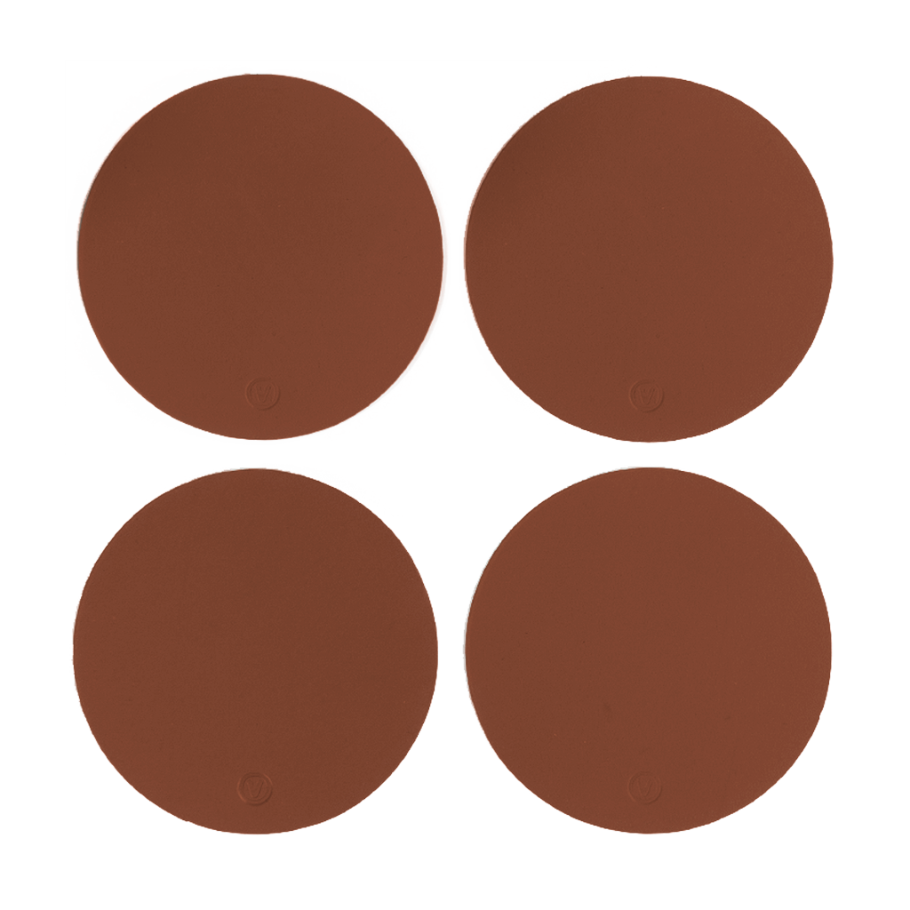 4x Coasters Round Cocoa