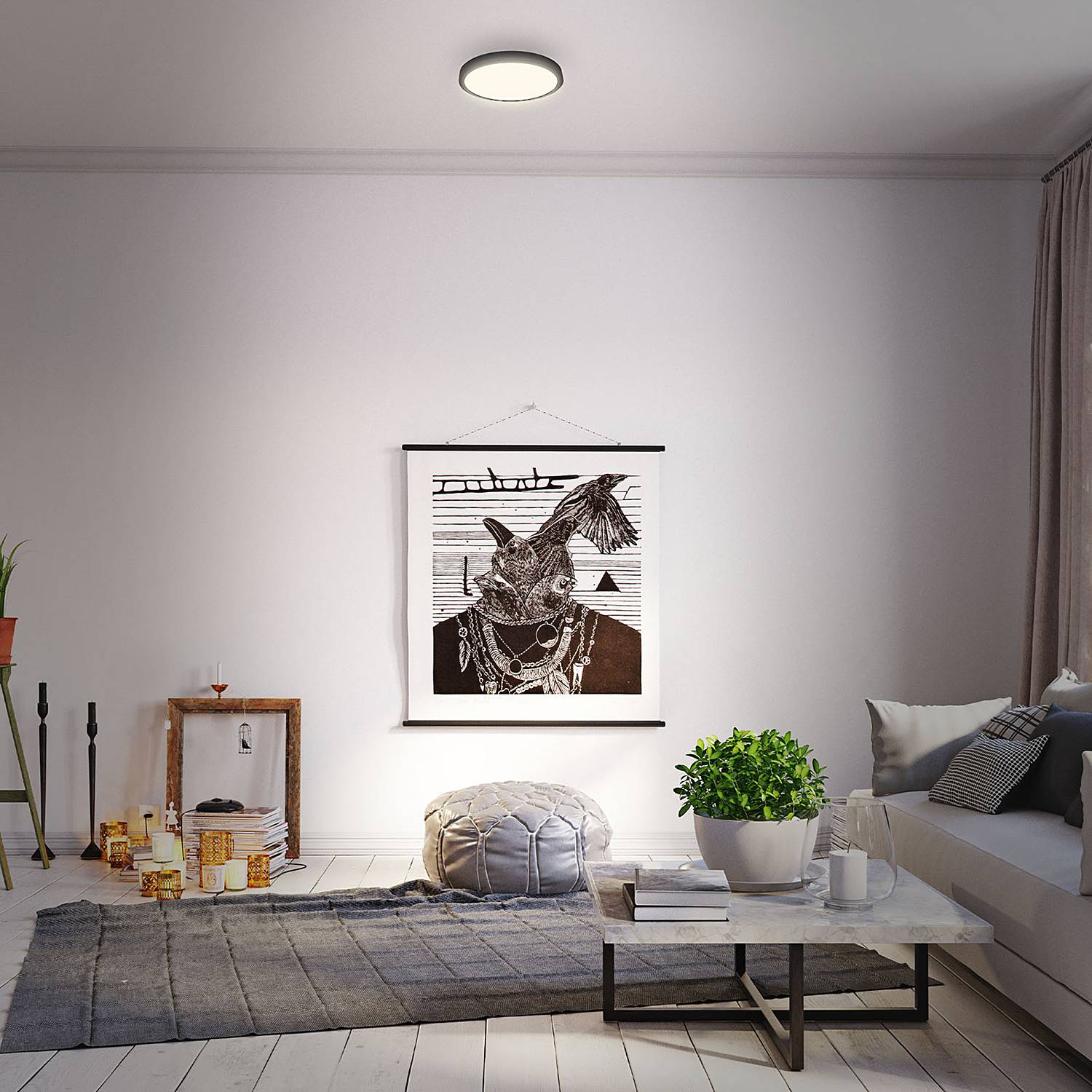 LED ceiling light Runa I Black