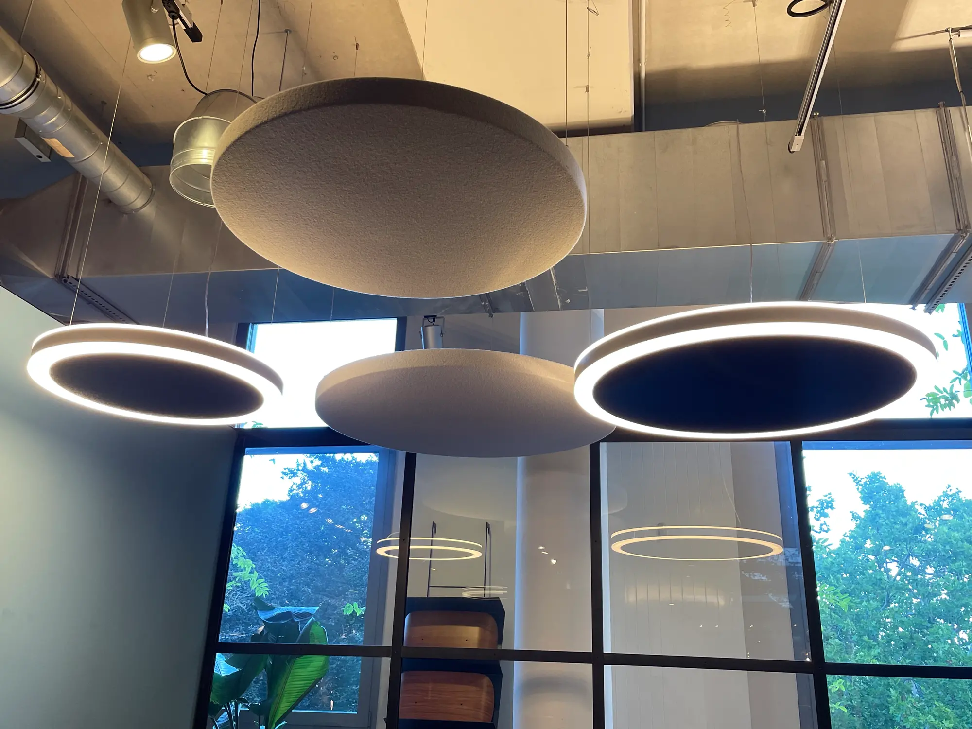 Pendant light set fabric wire beige