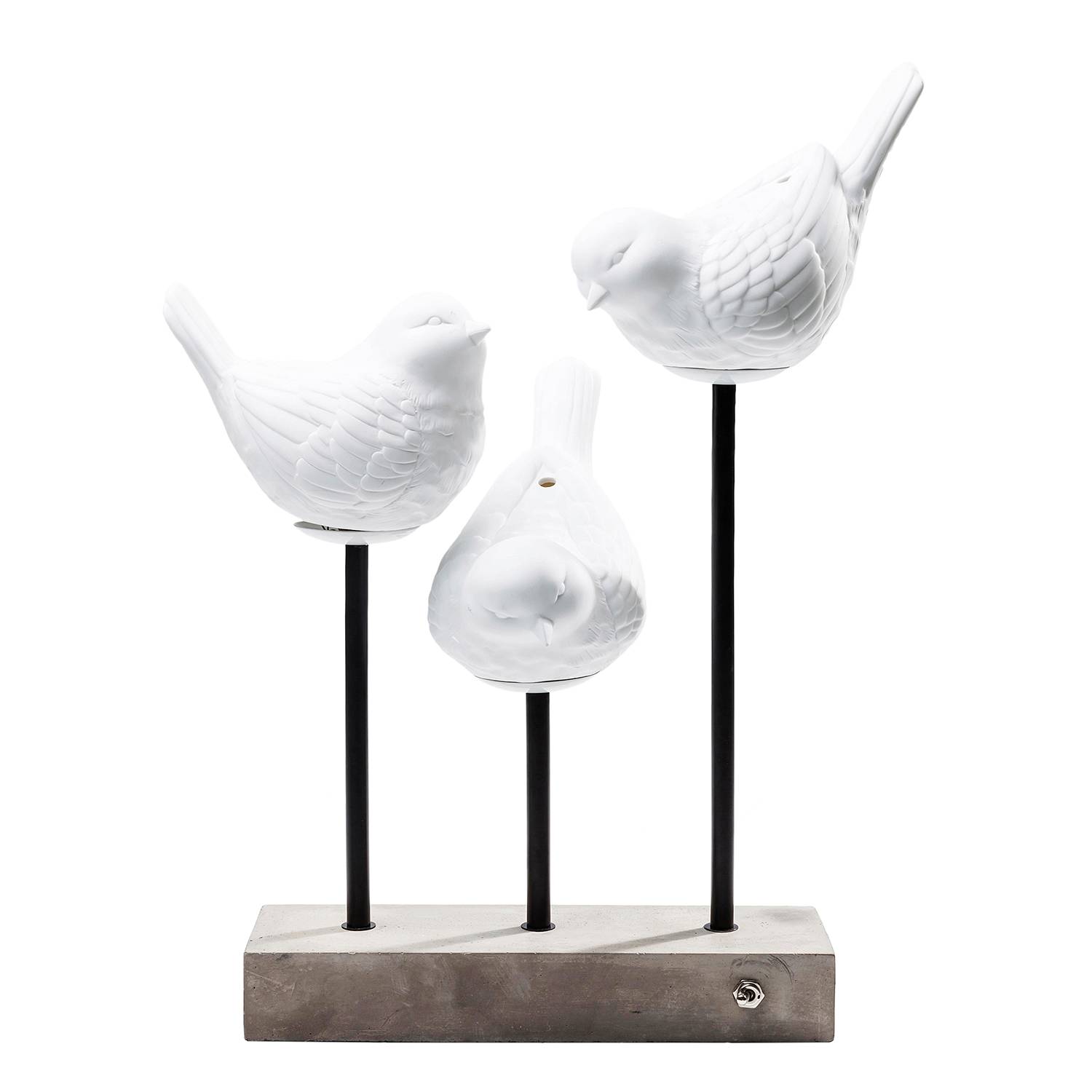 3-Flammig Tischleuchte Birds Porzellan