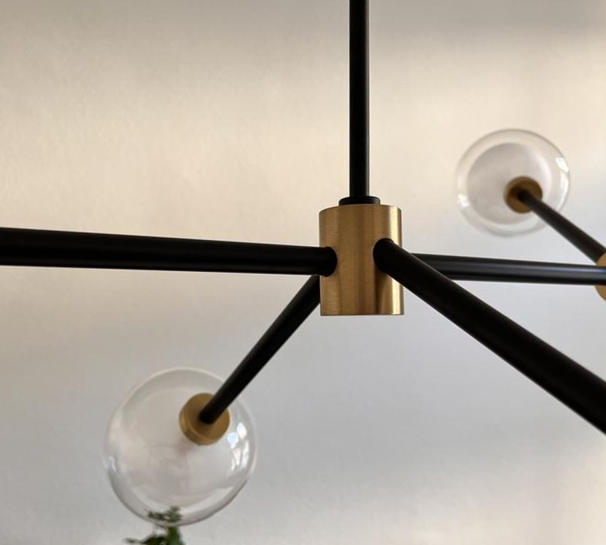 Nabila Pendelleuchte Dimmbar Glas Messing Schwarz