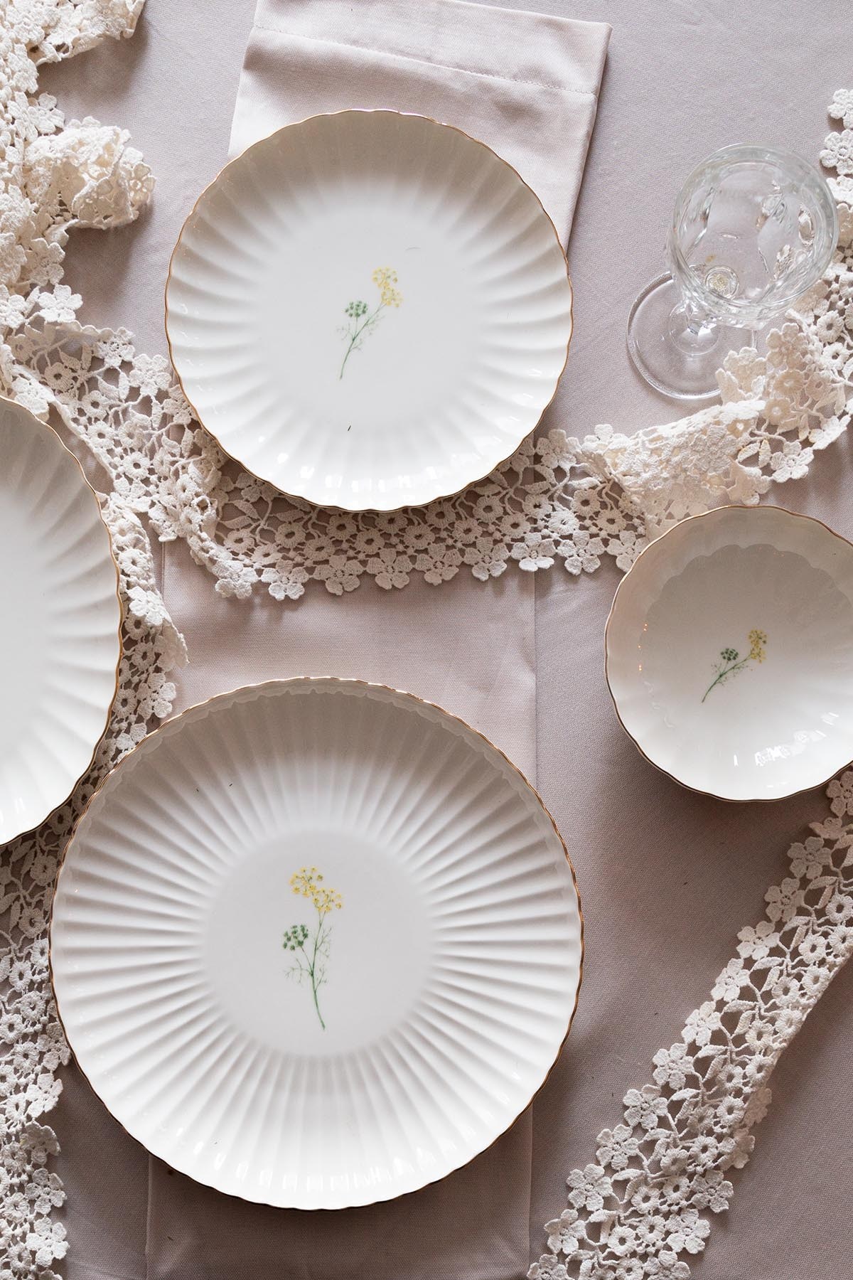 Teller-Set 6-teilig Porzellan Floral