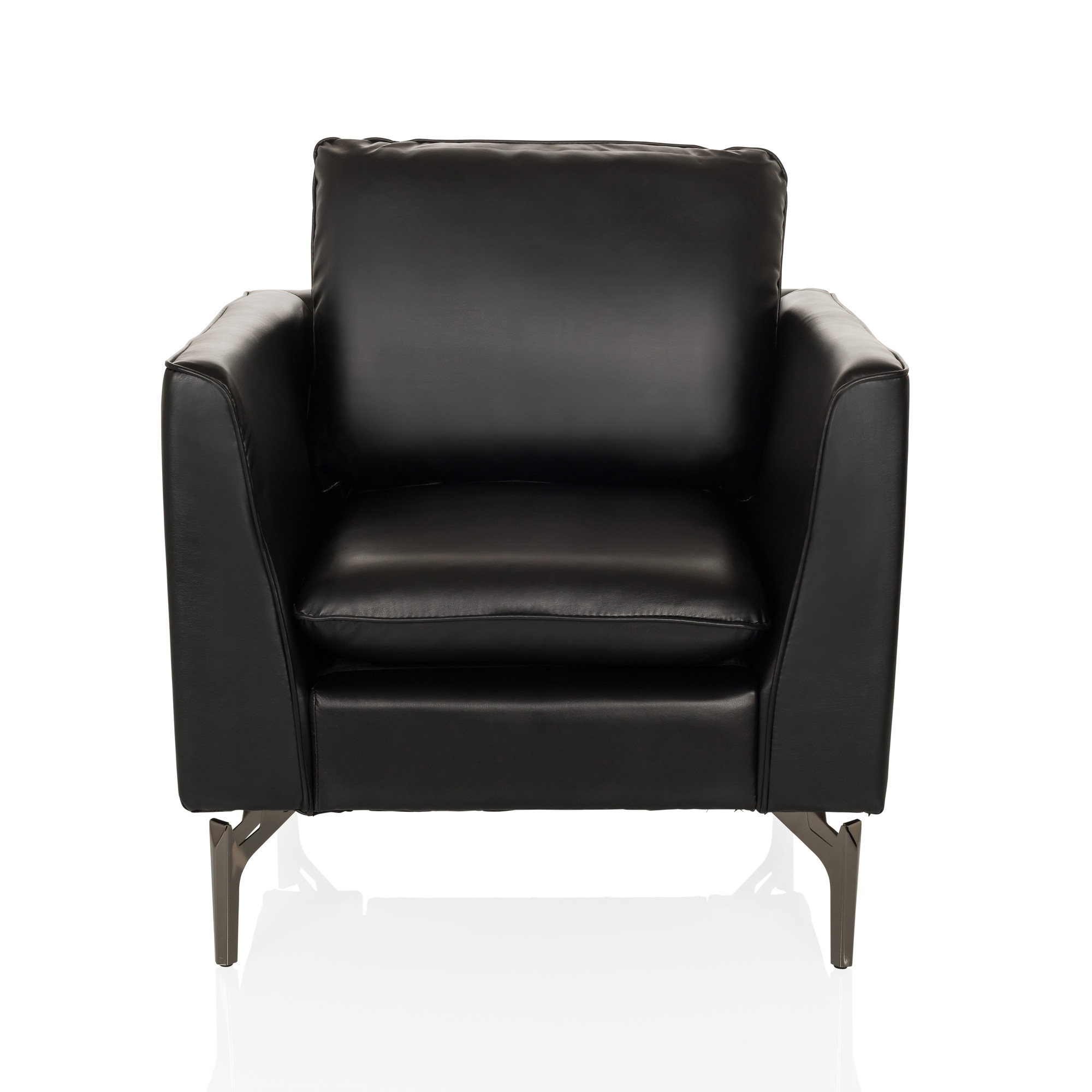 BAVERO Lounge Chair Faux Leather Black