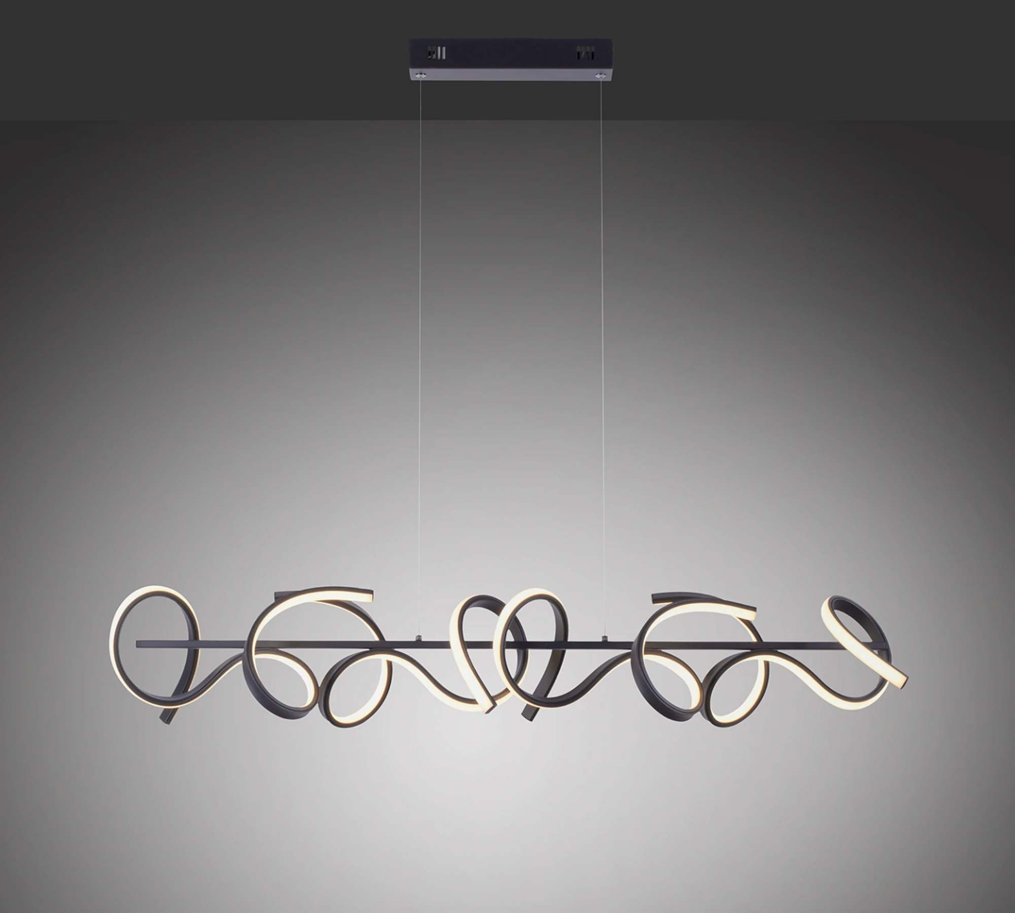 4-Flammige LED-Pendelleuchte Aluminium Dunkelgrau