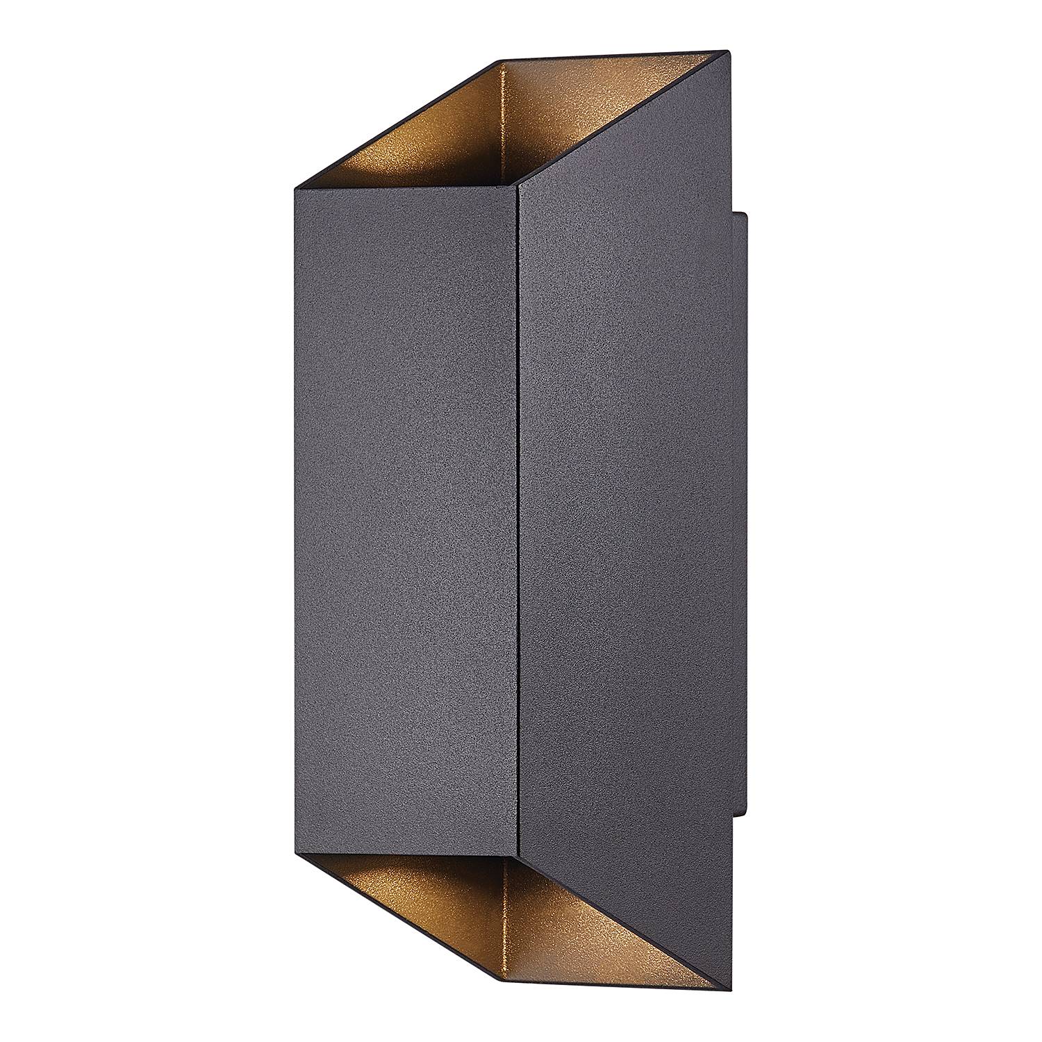 2-Flammig Wandleuchte Nico Aluminium Glas Schwarz