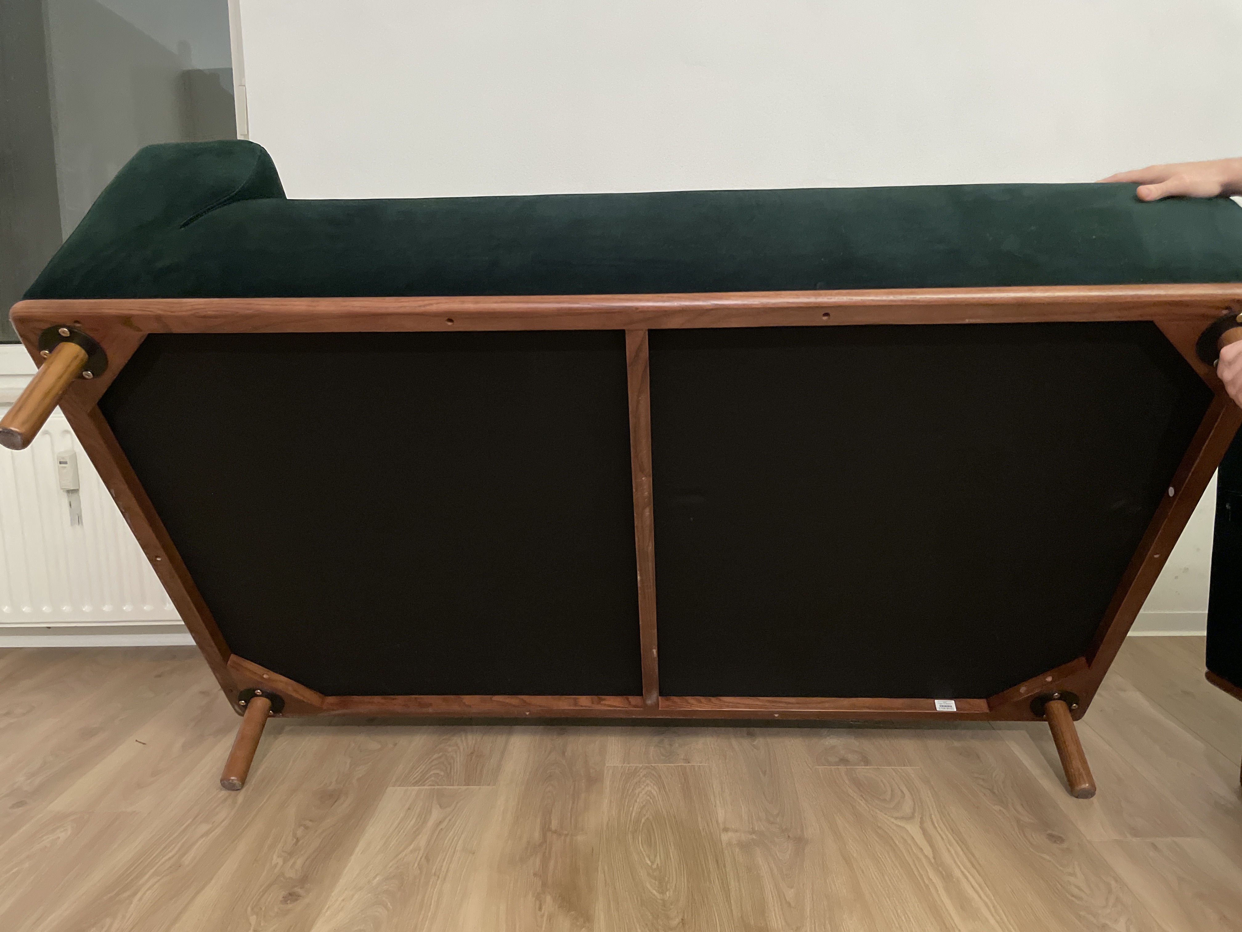 Sofa 3-Sitzer Récamiere Rechts Samt Grün