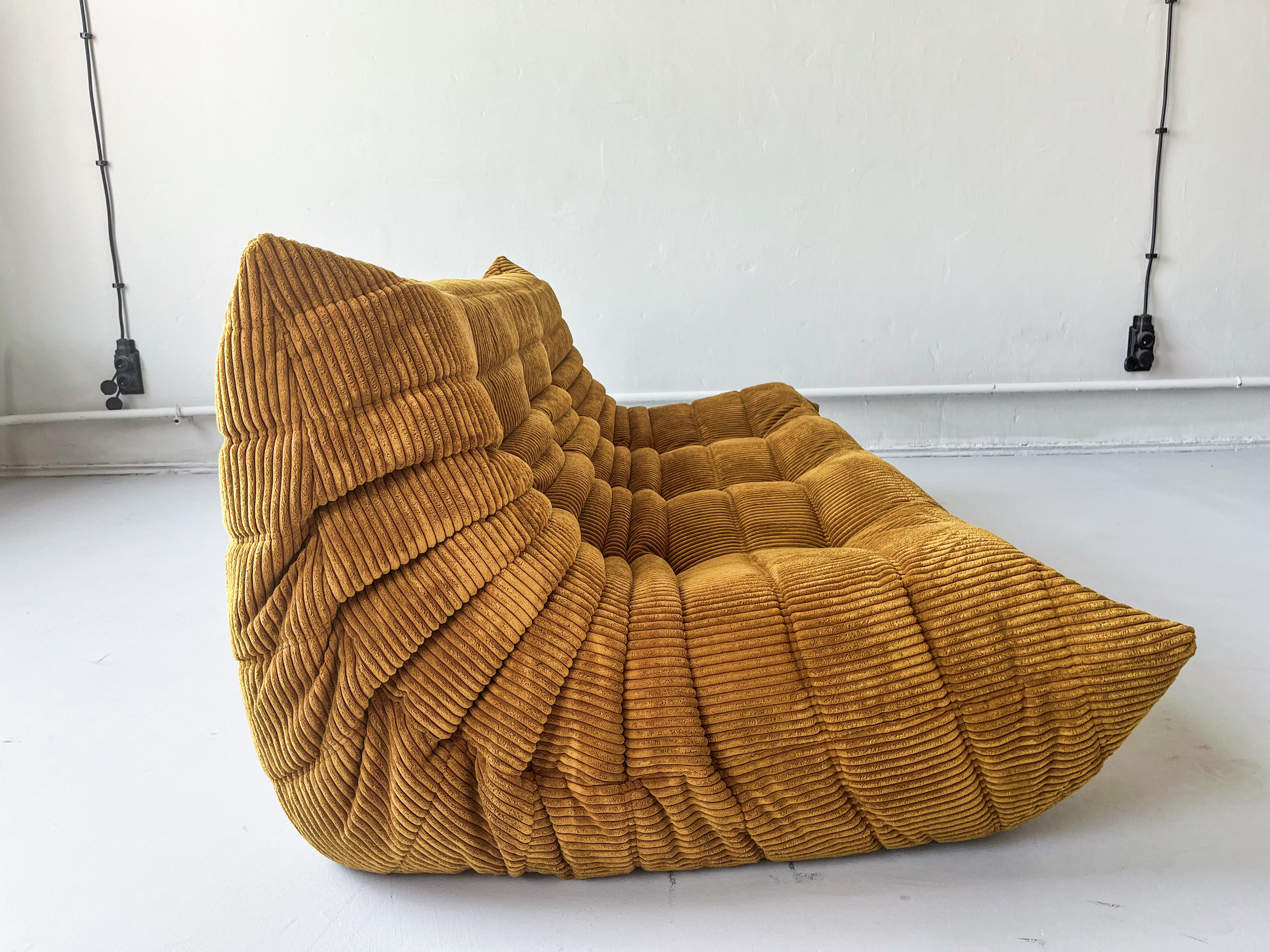 Togo Sofa 3-seater Cord Sand Brown