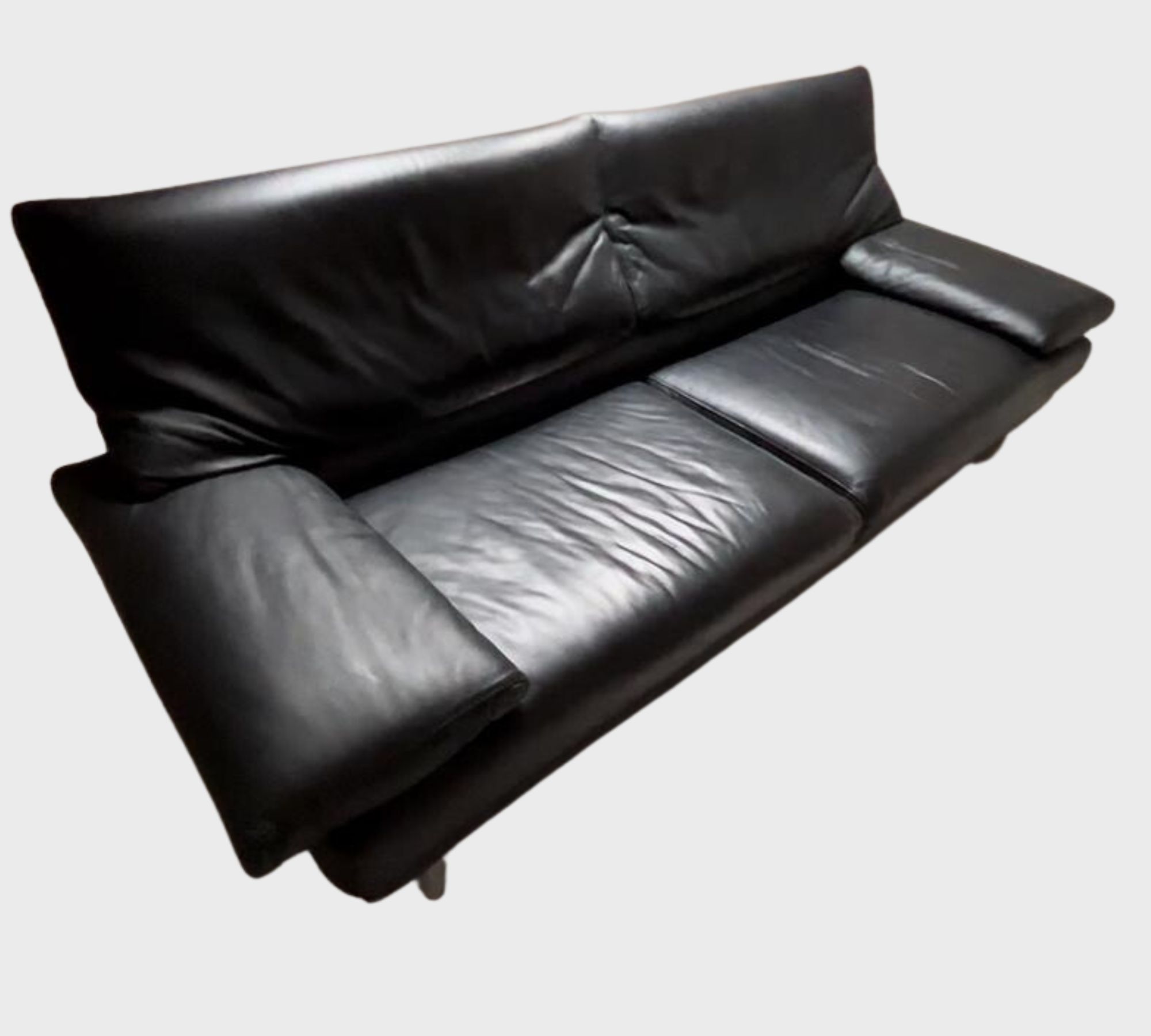 Sofa 2,5-Sitzer Leder Schwarz