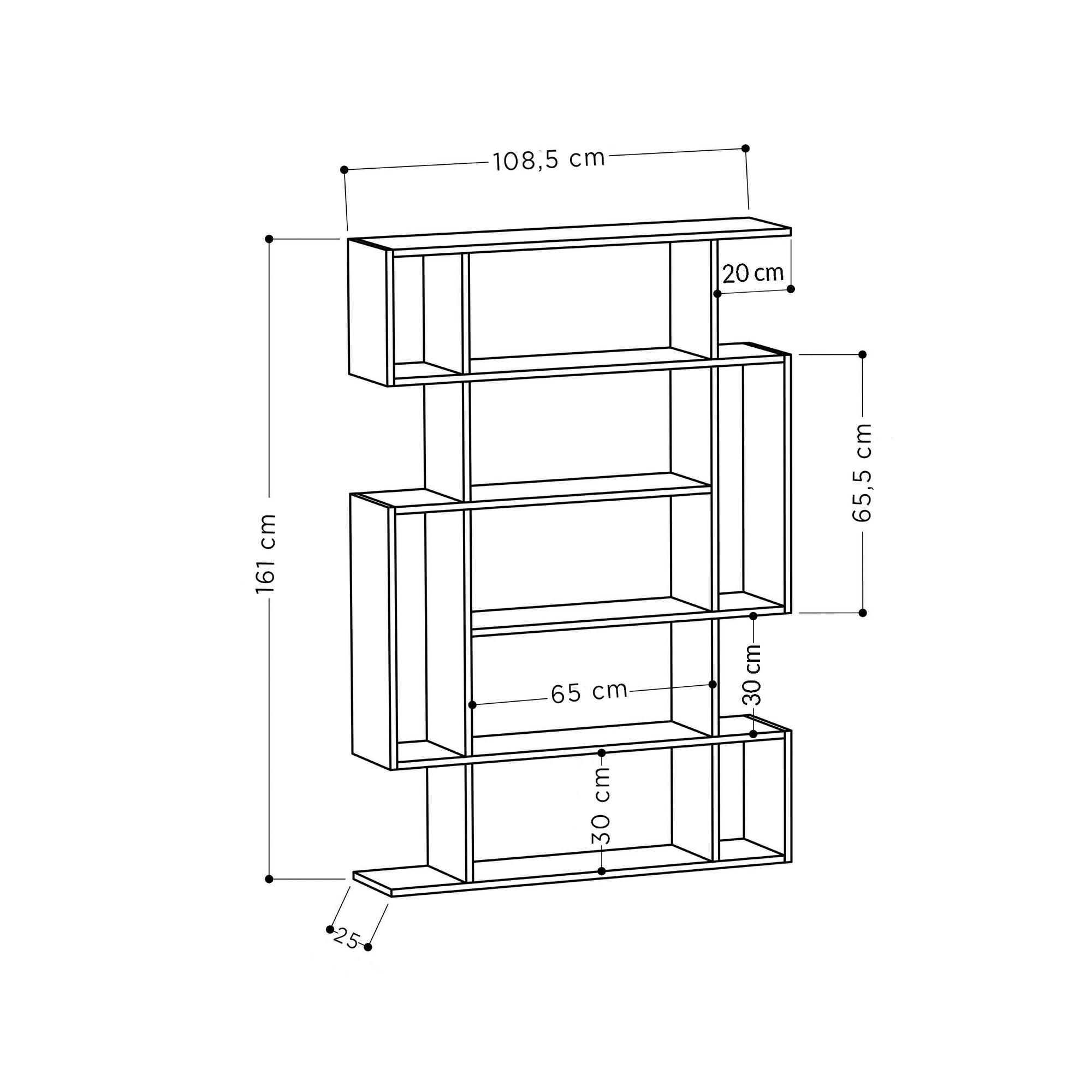 Mito Bücherregal Oak Anthrazit