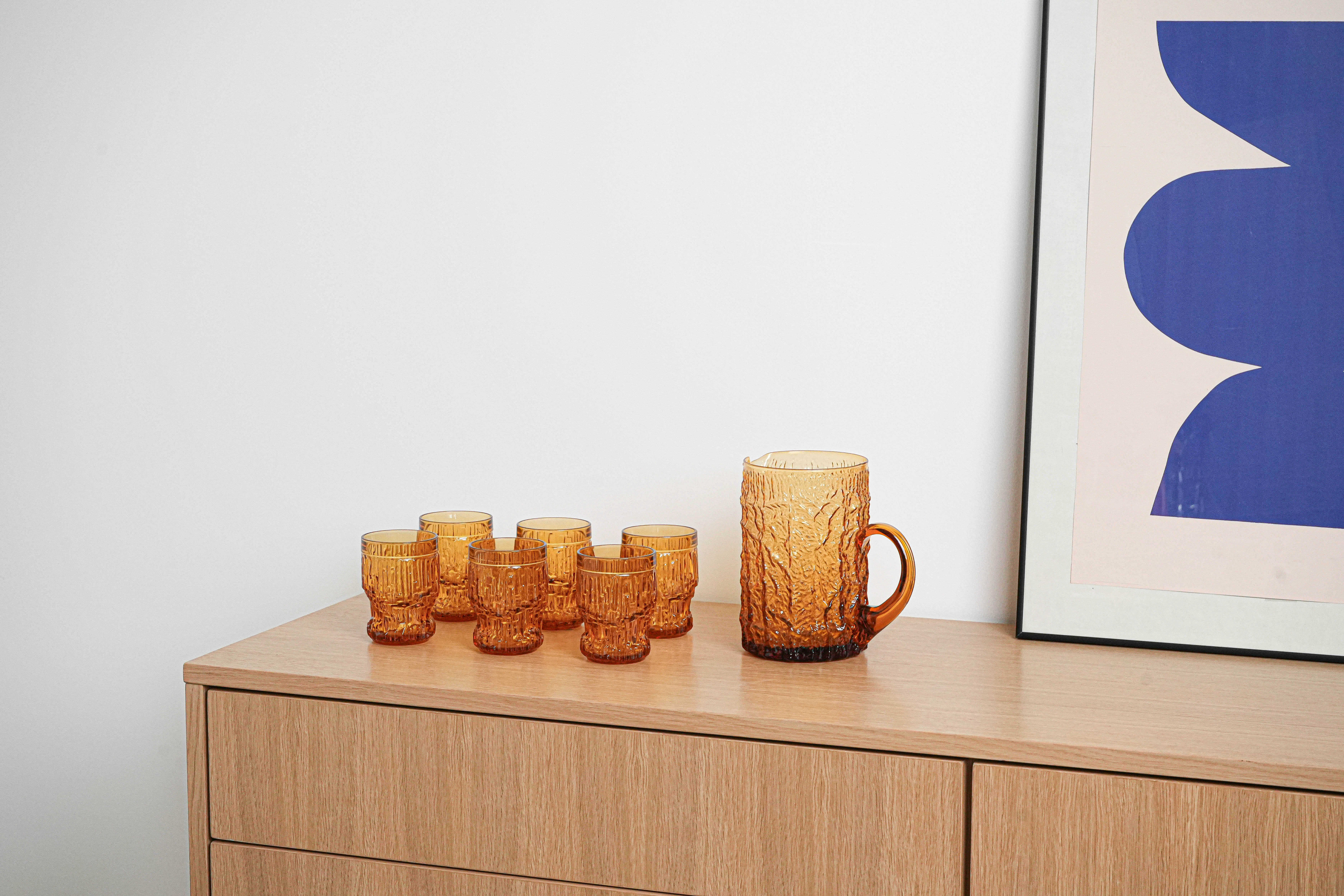 Brillen-Set Glas Transparent 1960er Jahre