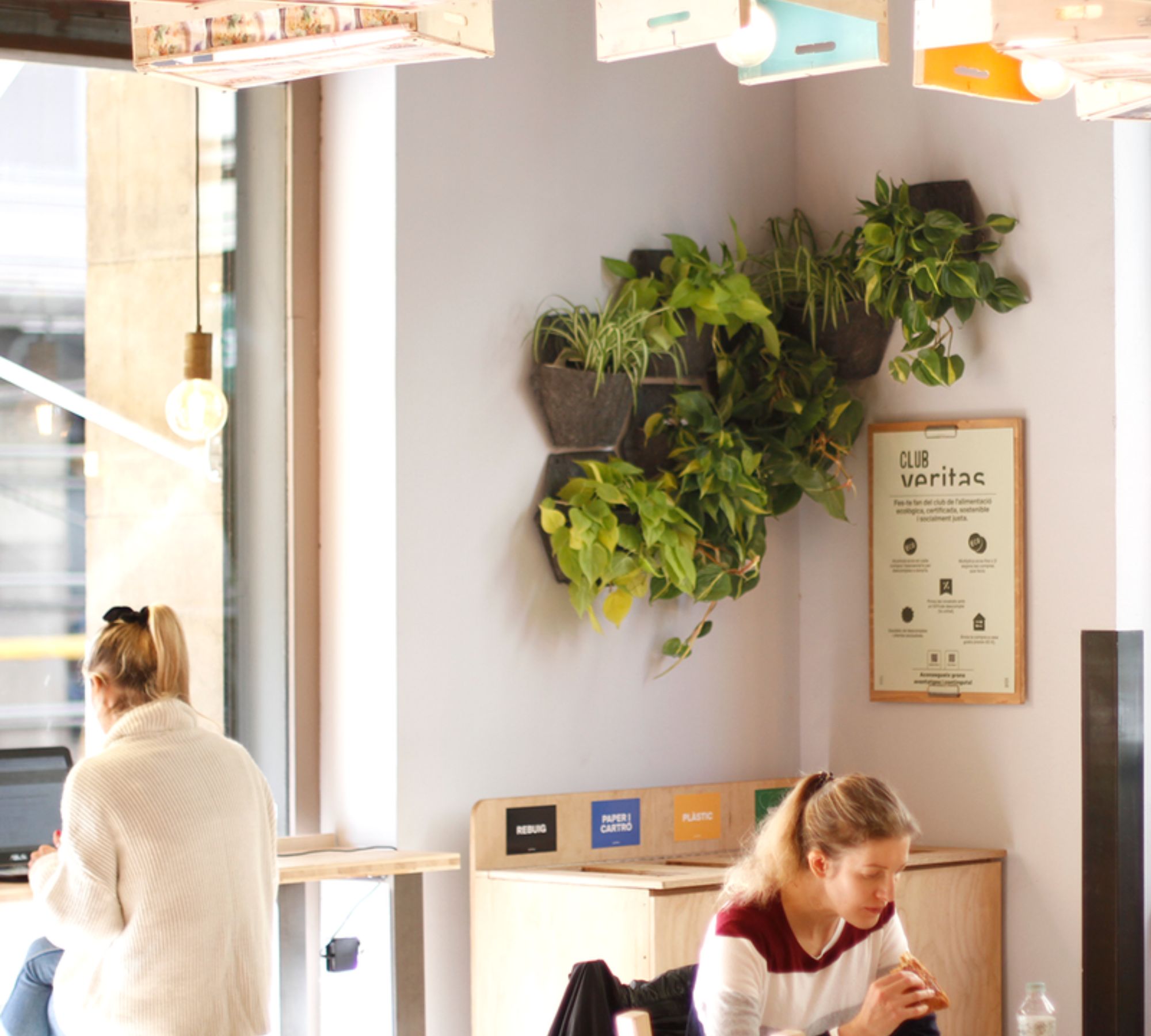 3x Wall-planter Gray textile cover