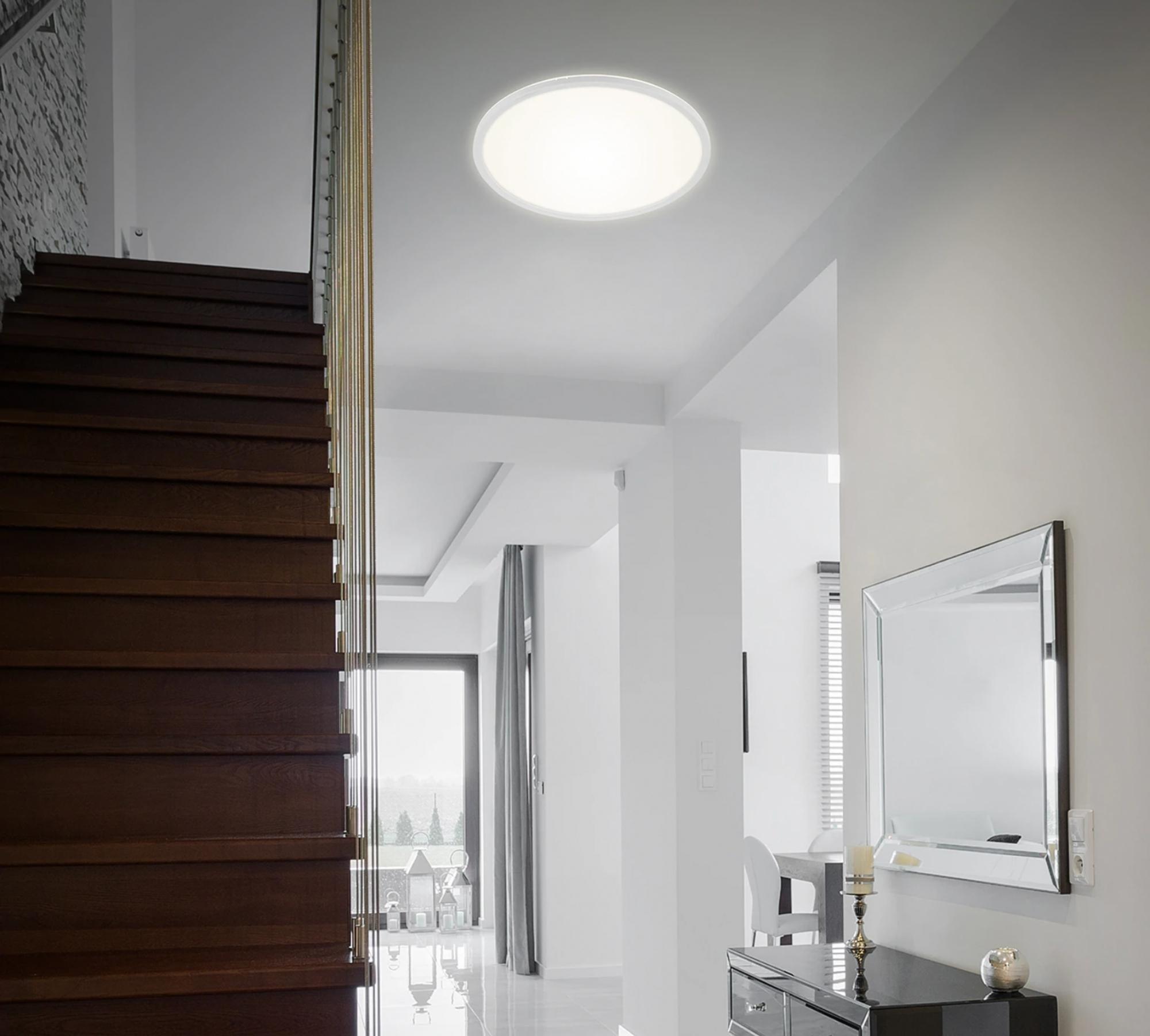 1-light LED ceiling light plastic white