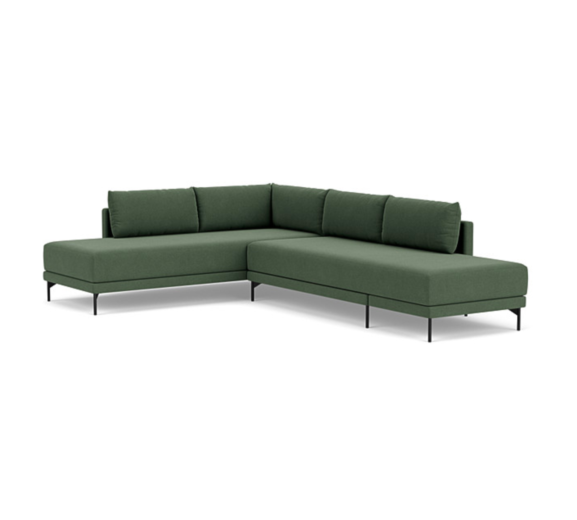 Vivica Schlafsofa Récamiere Links Cura Dark Green