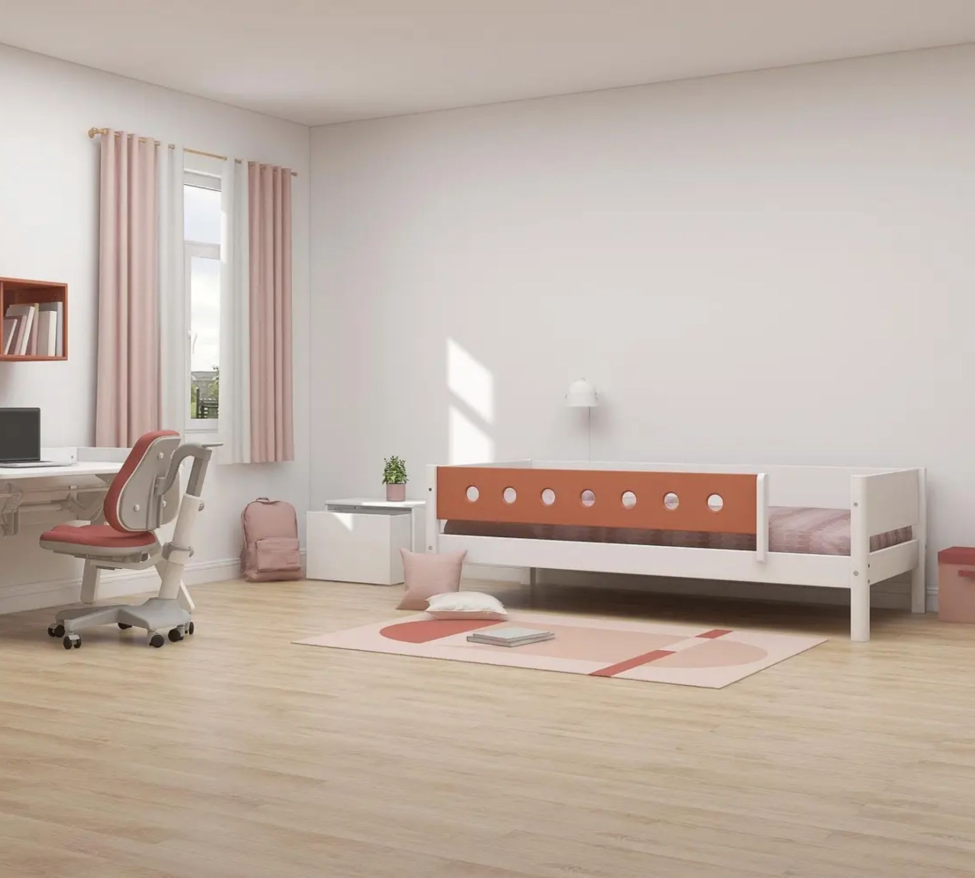 Tagesbett mit Sicherheitsgitter Holz Weiß