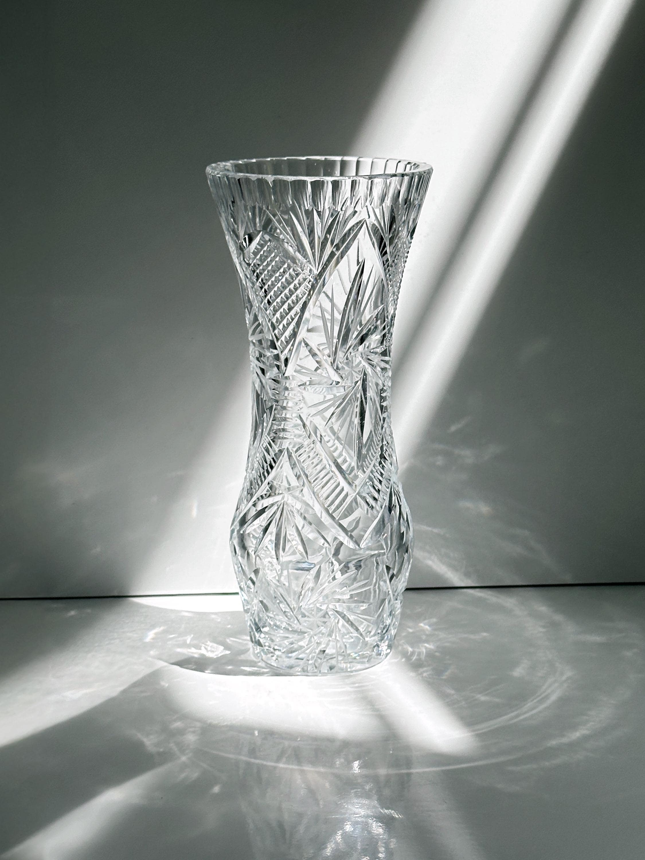 Vintage Blumenvase Bleikristall 1970er Jahre