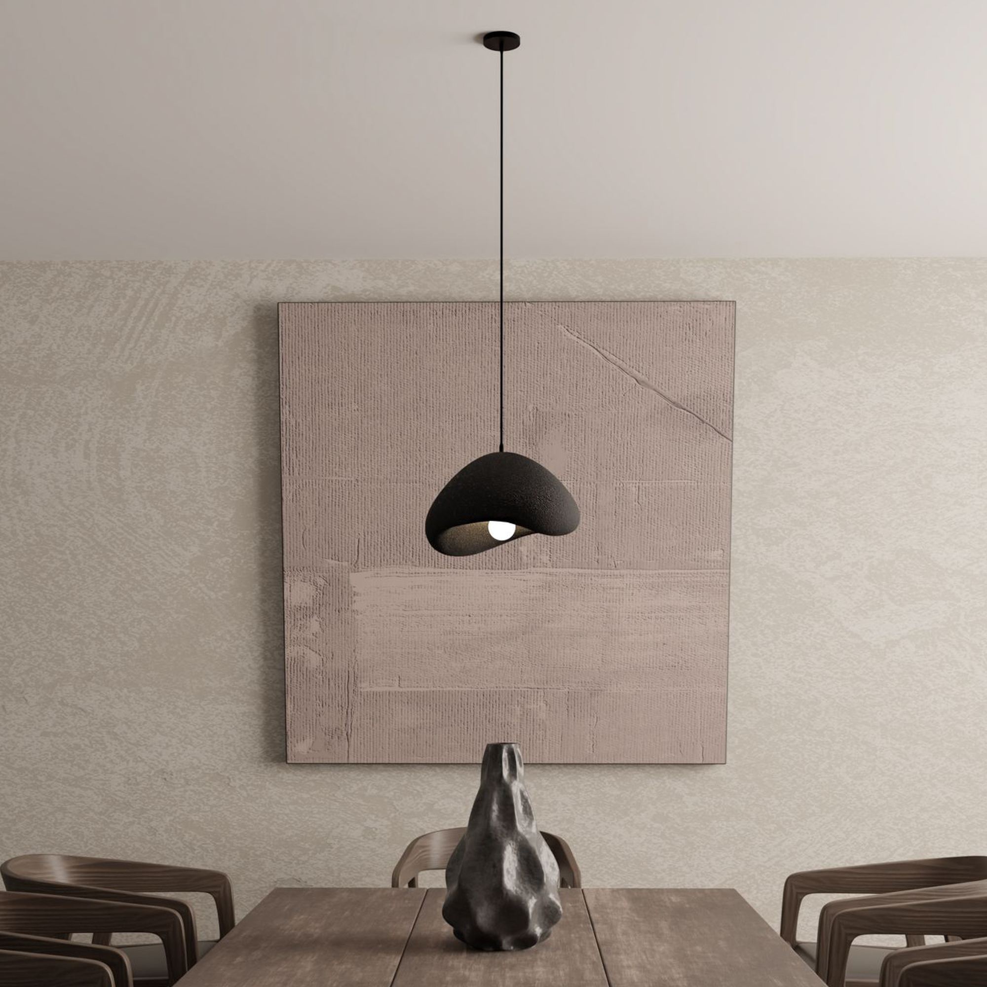 1-Flammig Wabi Sabi Quiet Current Pendelleuchte Schwarz