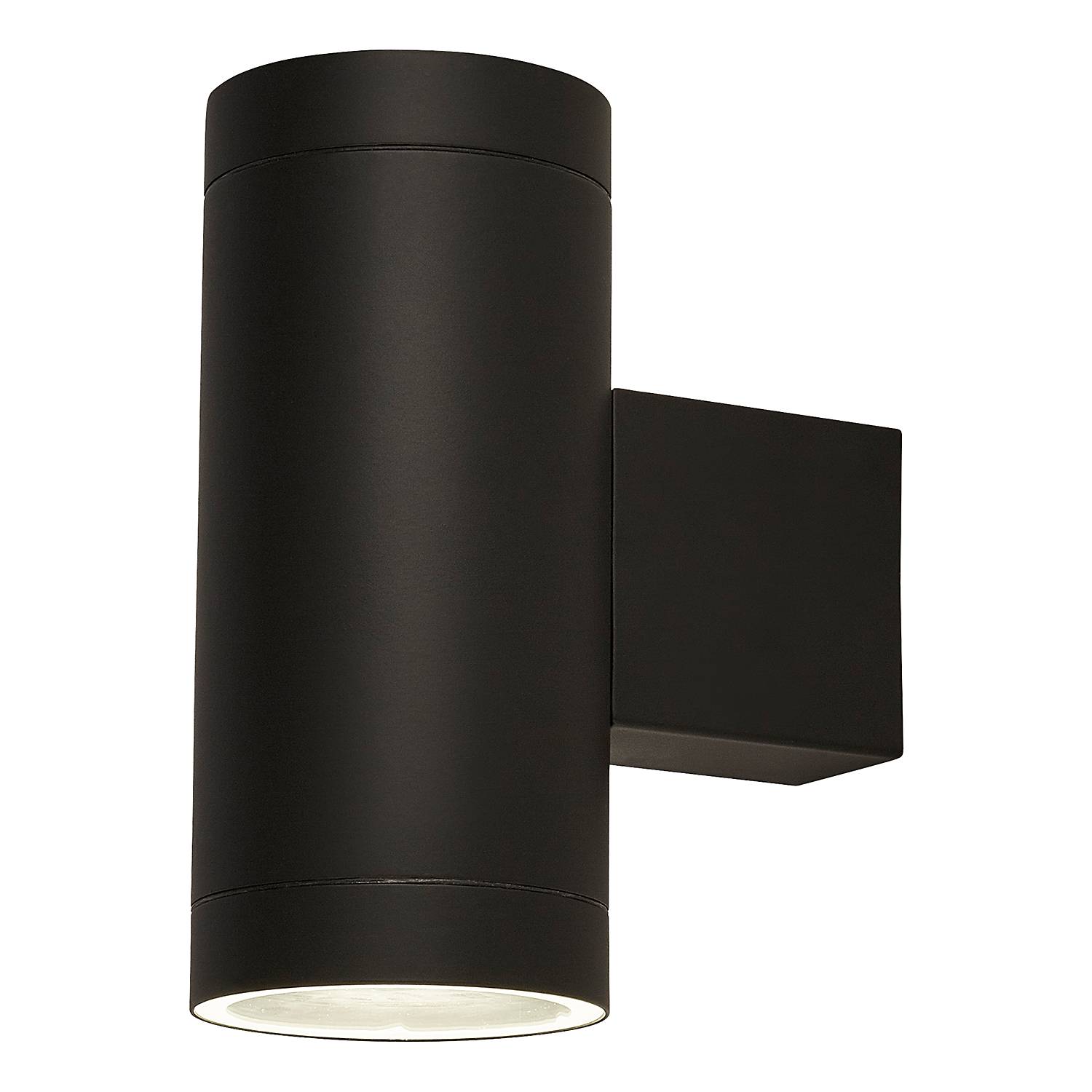Wall Lamp Up Down 2-Light Clear Glass Stainless Steel Black