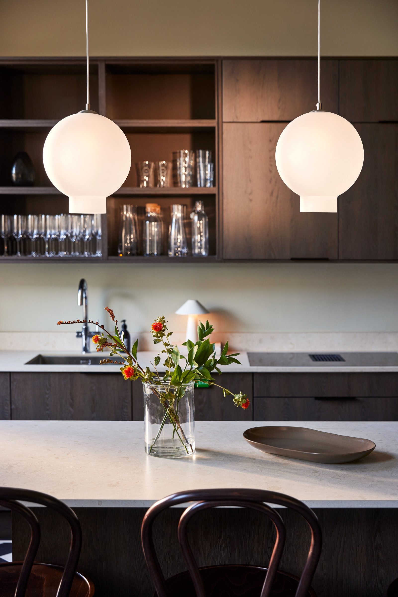 Bams Lampada a sospensione vetro opale bianco Ø 25cm