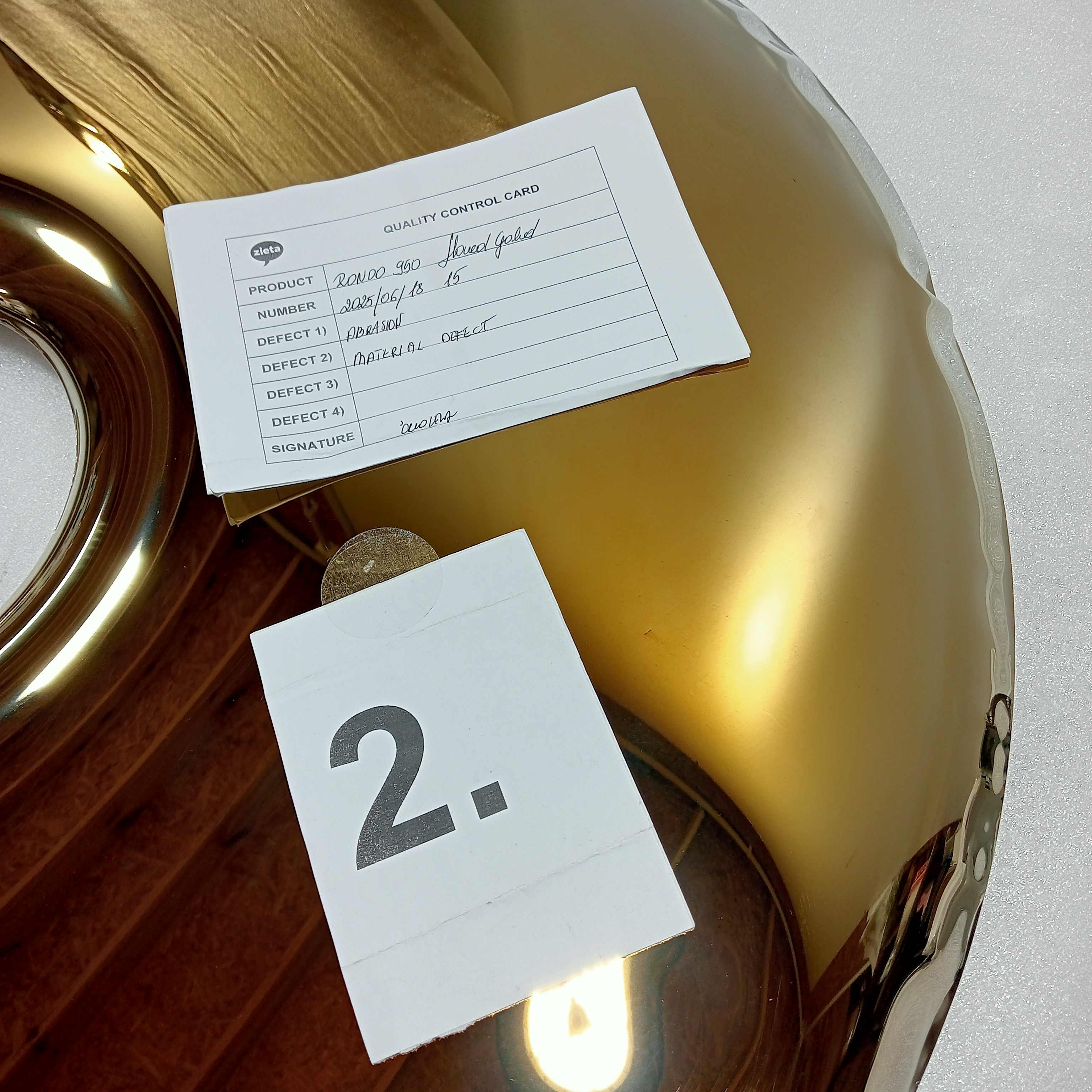 Rondo Spiegel 950  Edelstahl Flammendes Gold