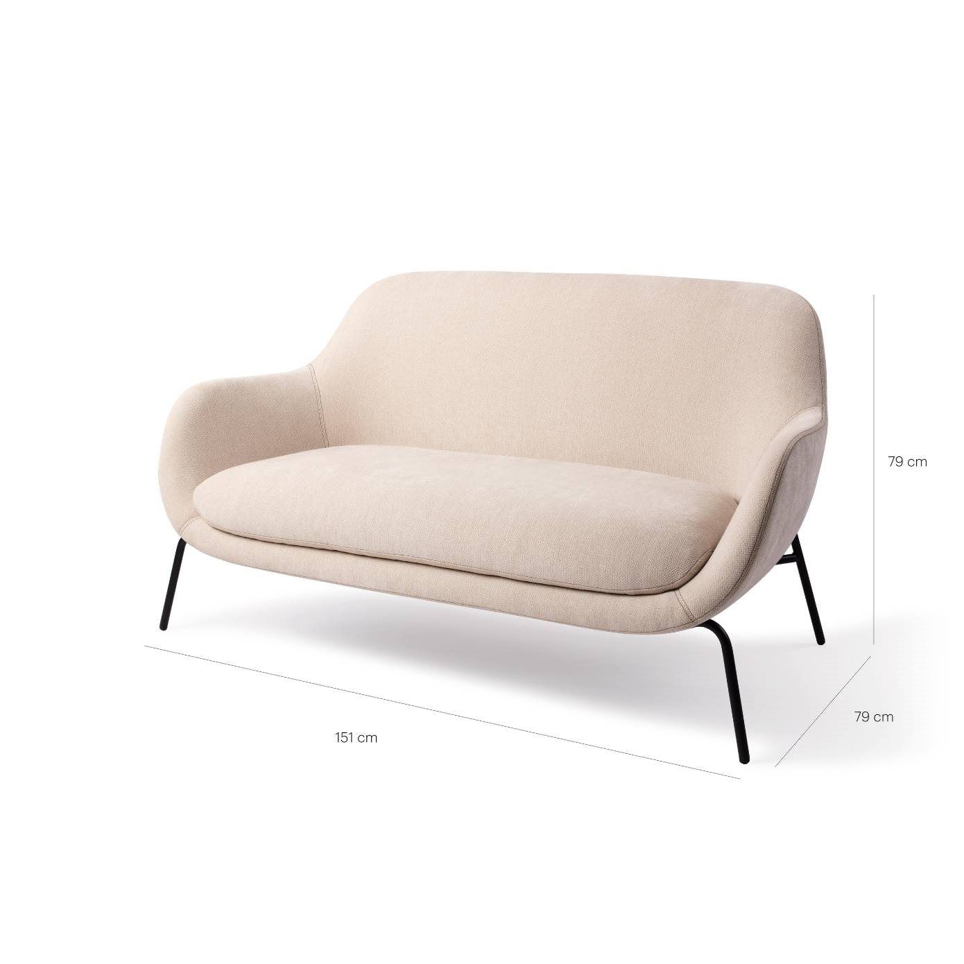 Ugo 2-Sitzer Sofa Cosmic Latte