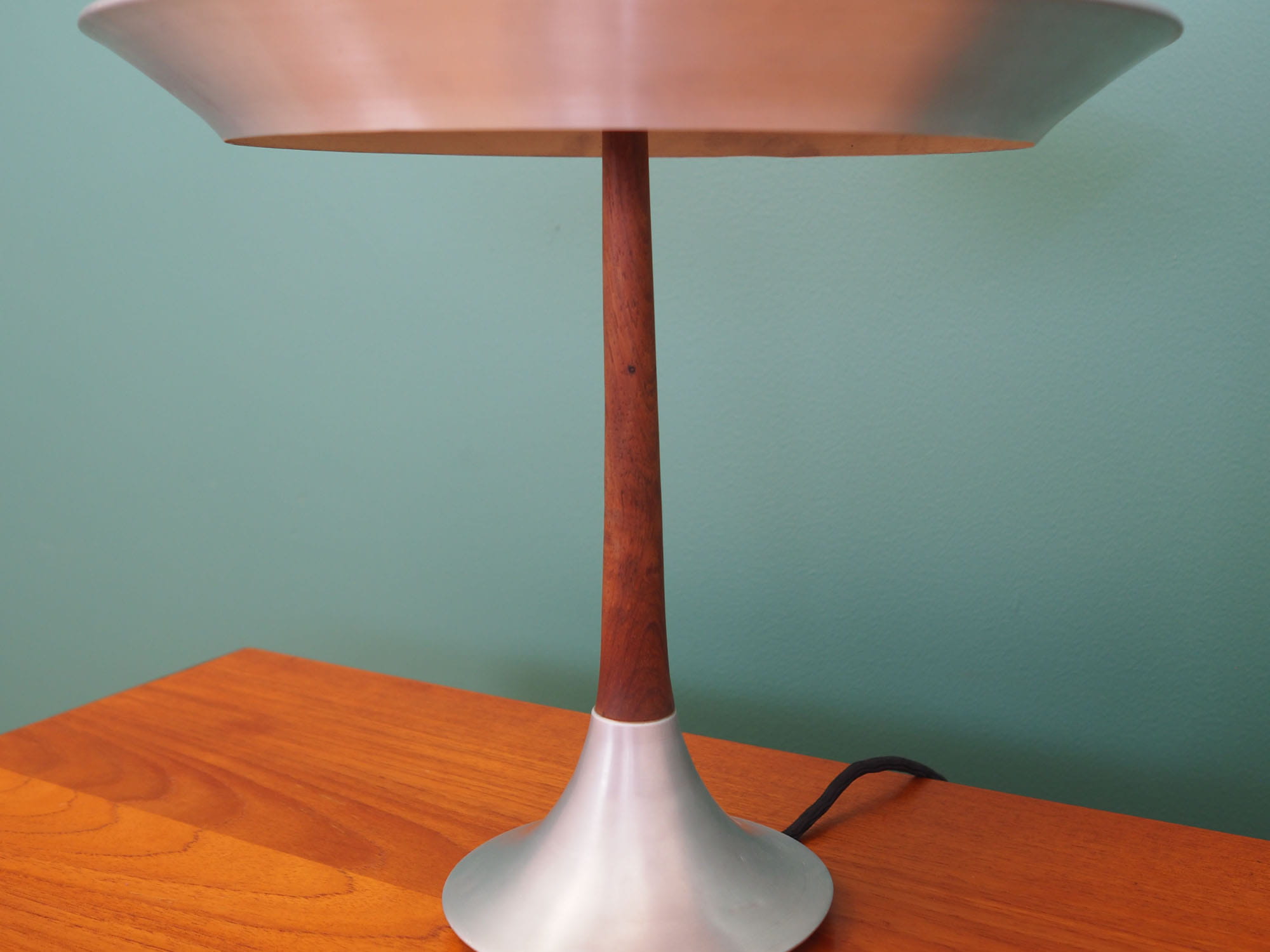Vintage Tischlampe Metall Holz Mehrfarbig 1960er Jahre