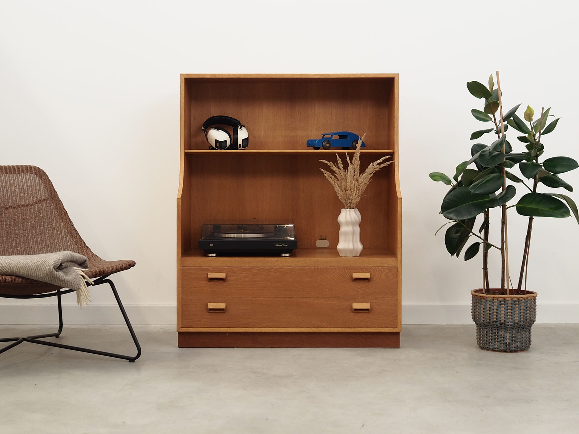 Vintage Bookshelf Wood Brown 1970s
