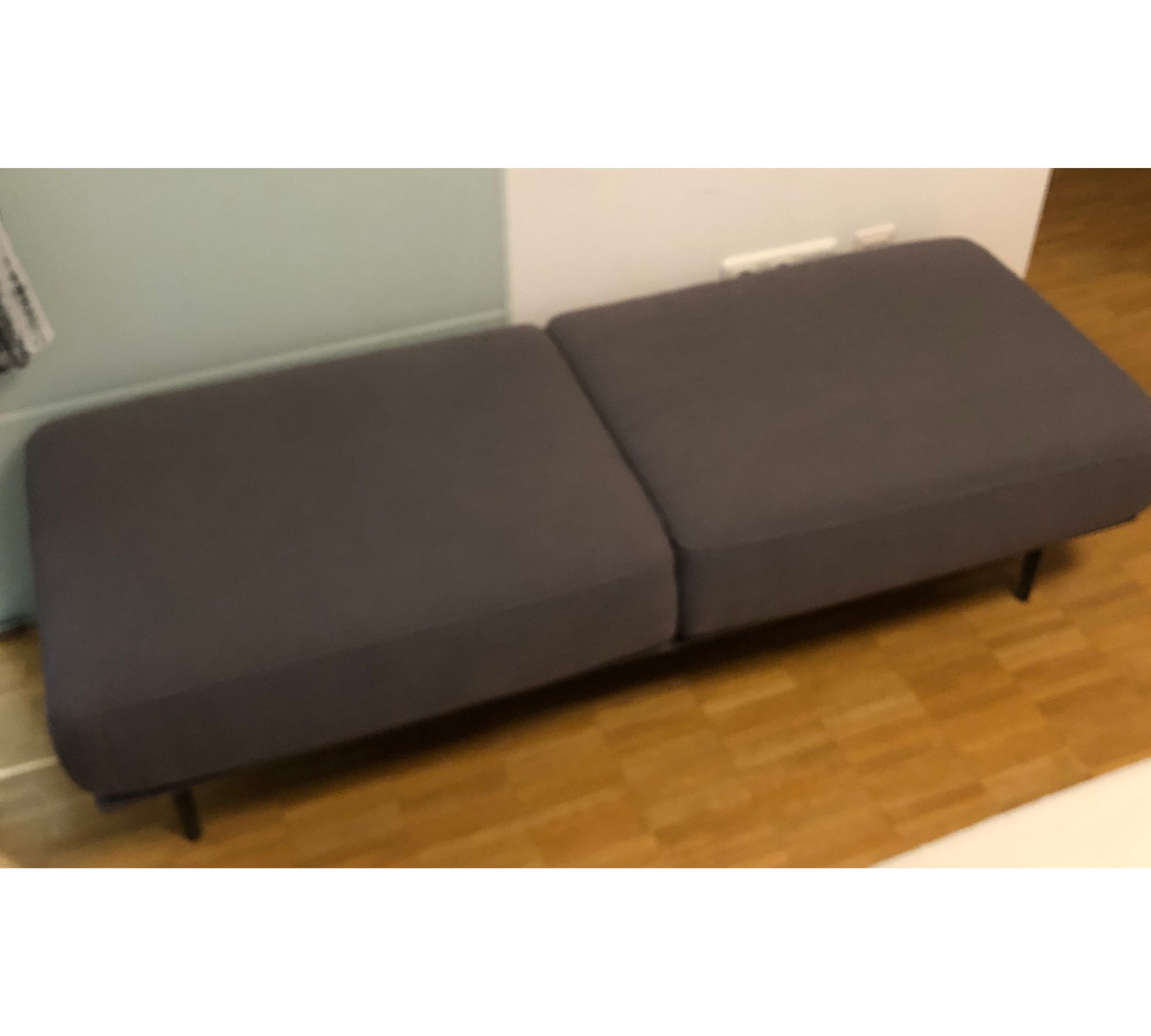Sofa Récamiere Links mit Hocker Webstoff Metall Grau