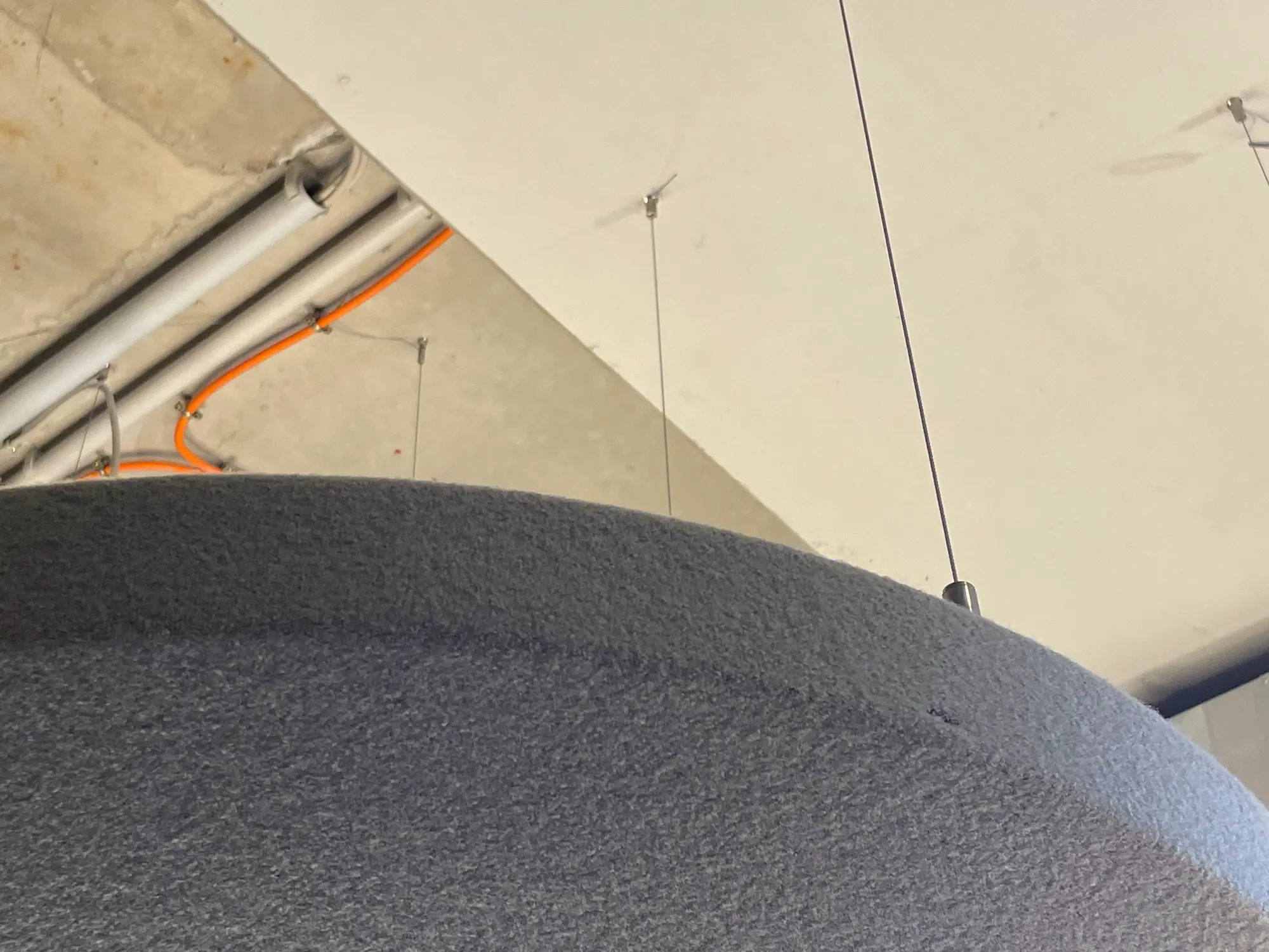 Pendant light set fabric wire beige