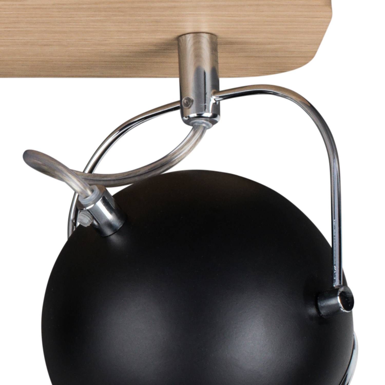 Ball LED-Deckenleuchte Stahl Eiche 2-flammig