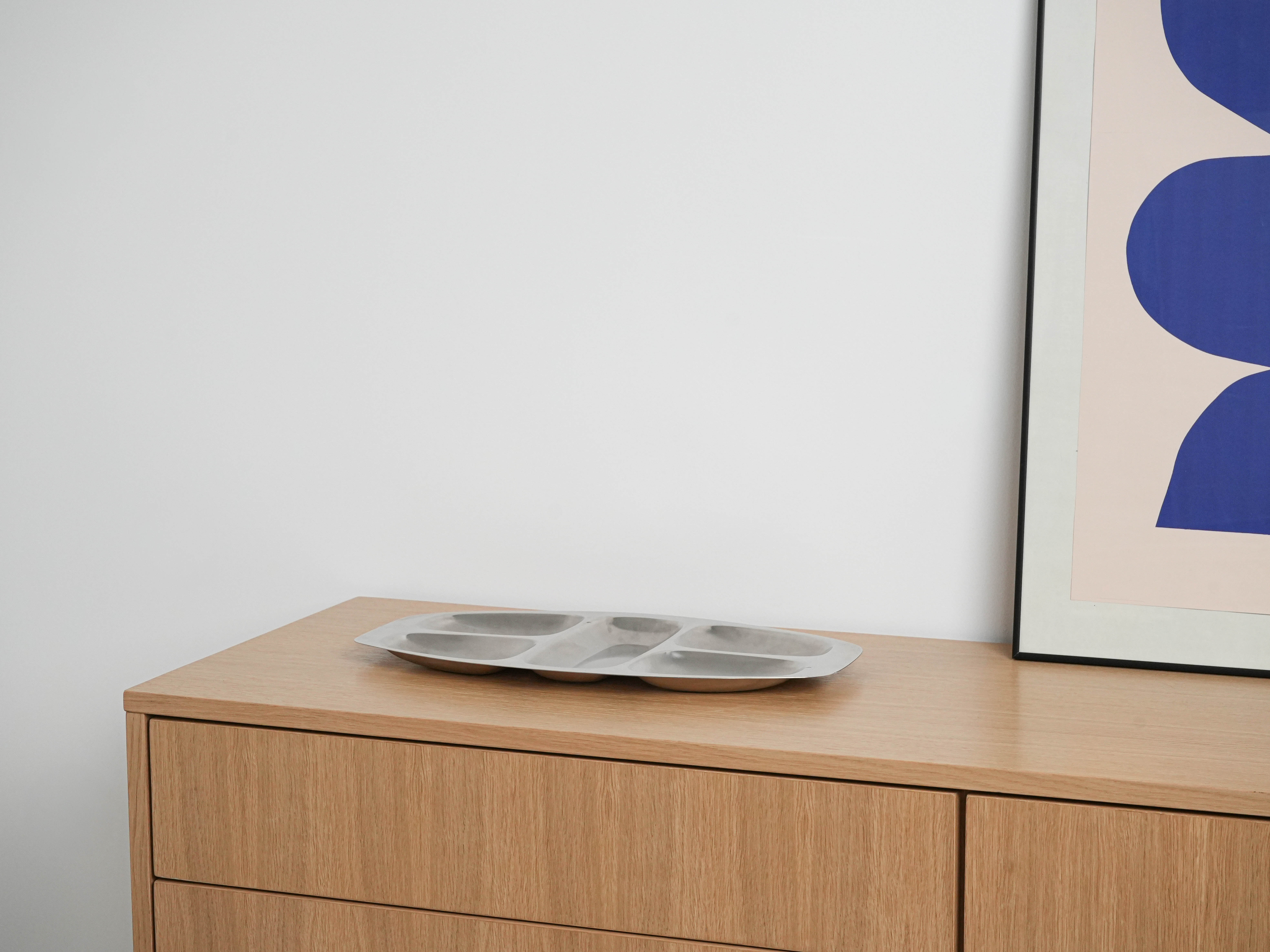 Vorspeisen Servierplatte Silber