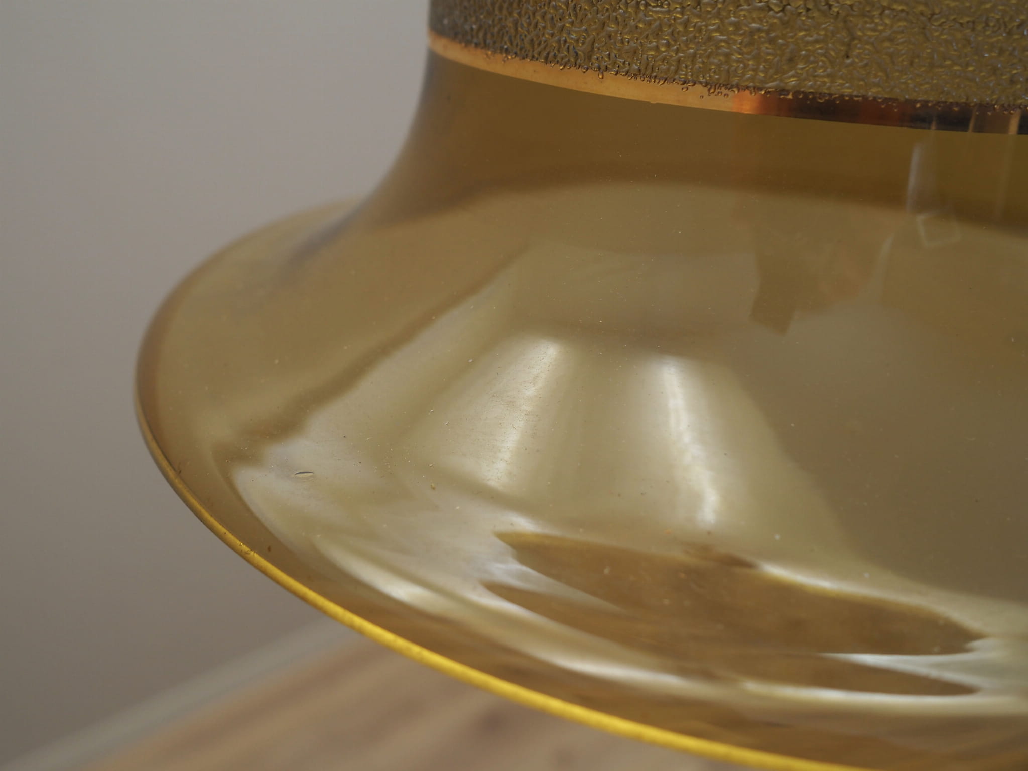 Pendant lamp glass metal gold 1960s