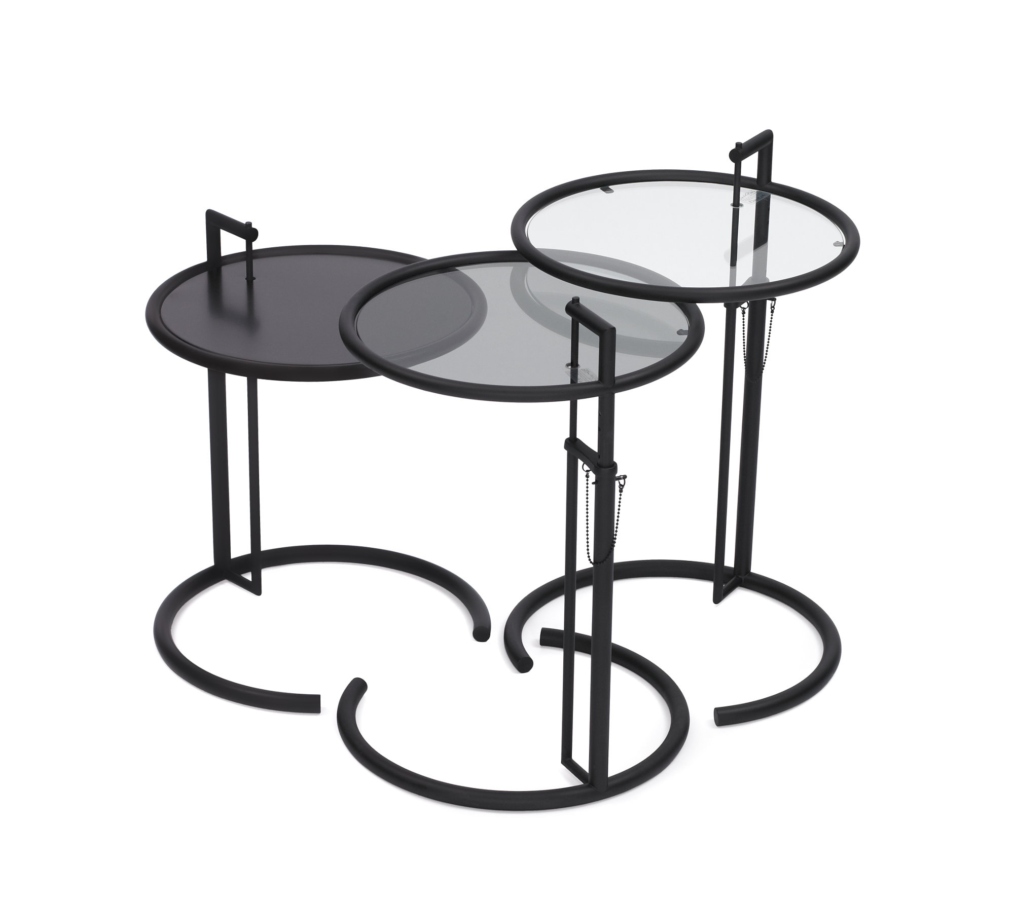 Adjustable Table E 1027 Glas Stahl Schwarz