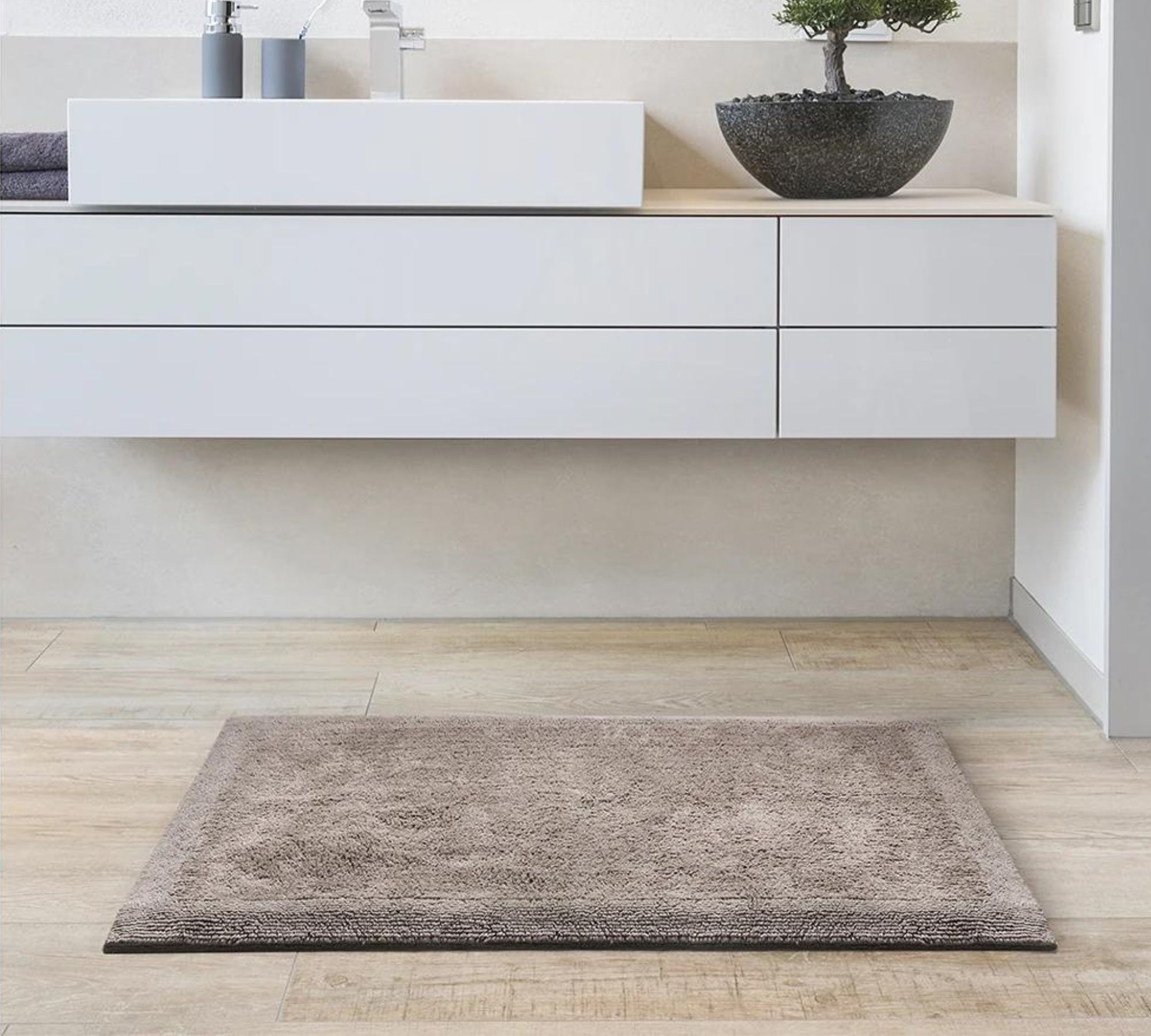 Badematte Webstoff Braun 60 x 100 cm