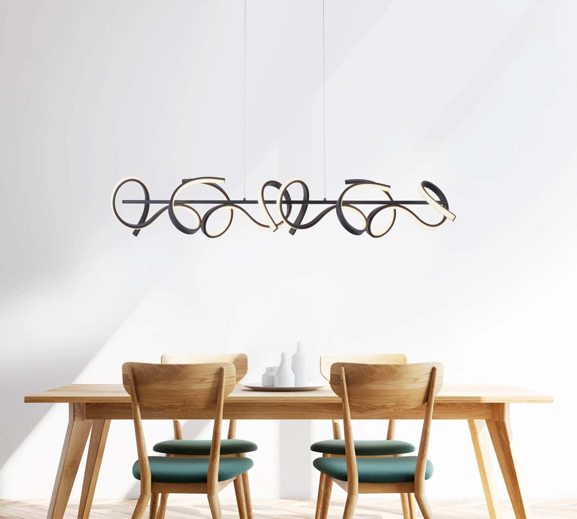 4-Flammige LED-Pendelleuchte Aluminium Dunkelgrau