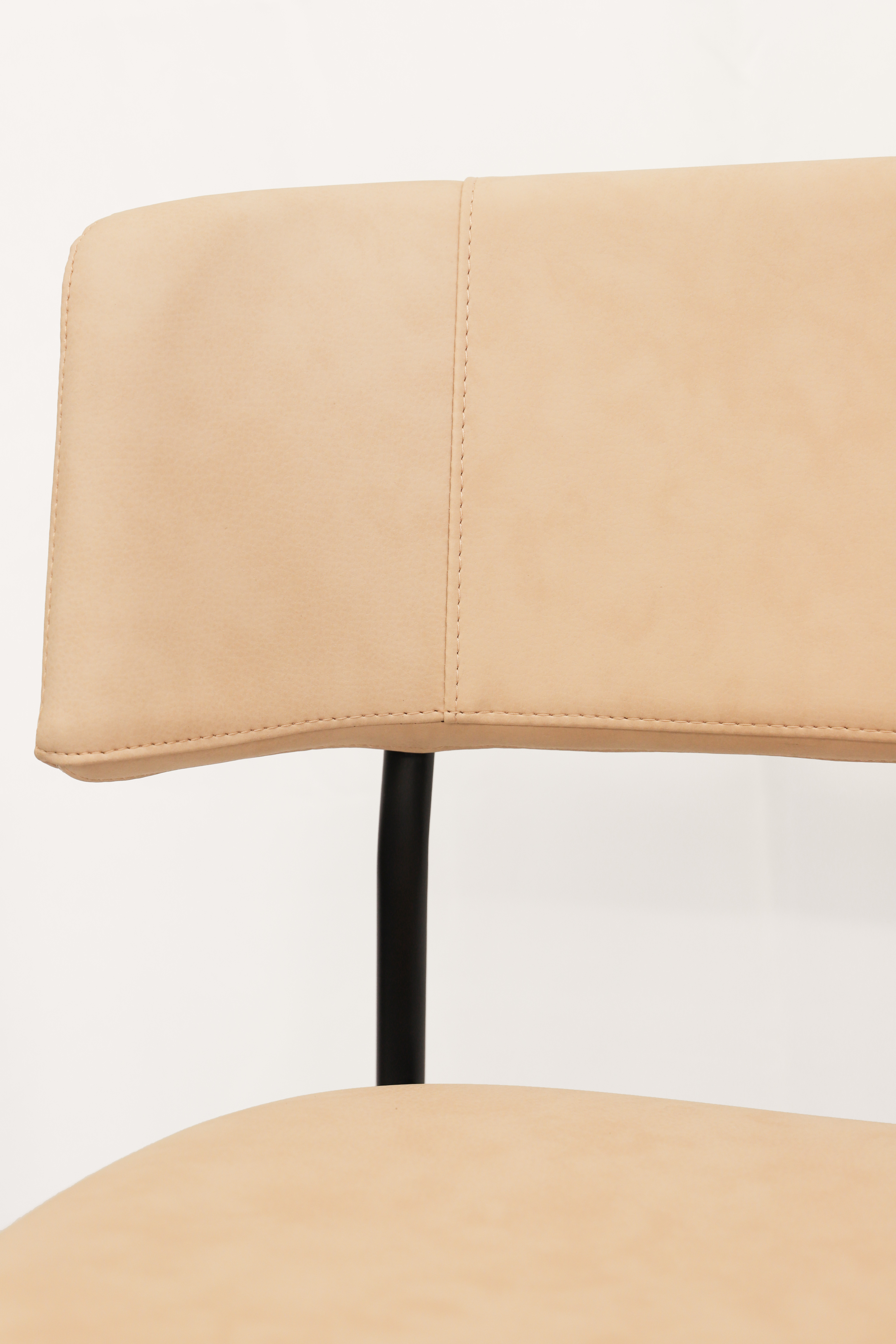 Marlen Bar Stool Faux Leather Metal Beige