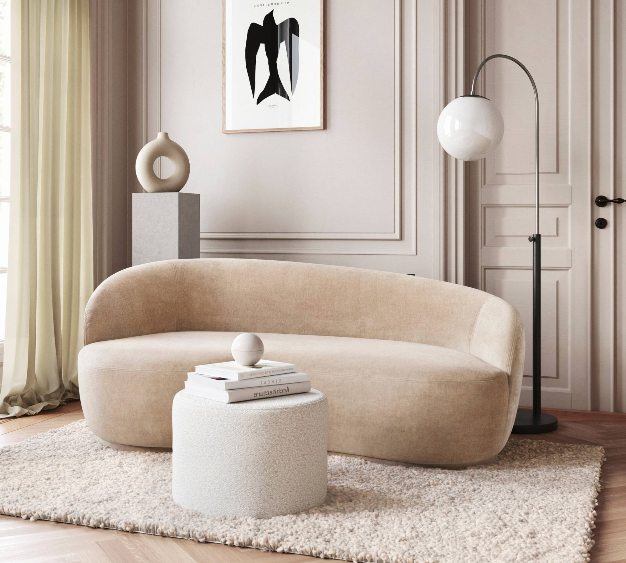 Rose Sofa 2,5-Sitzer Danny Cream