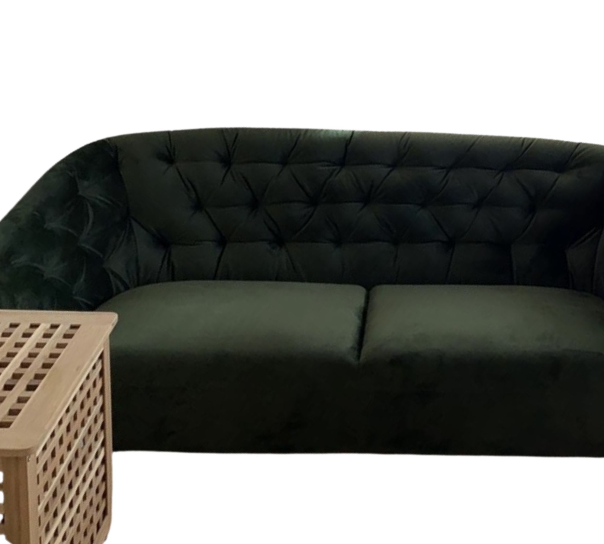 Chesterfield Sofa Samt Dunkelgrün