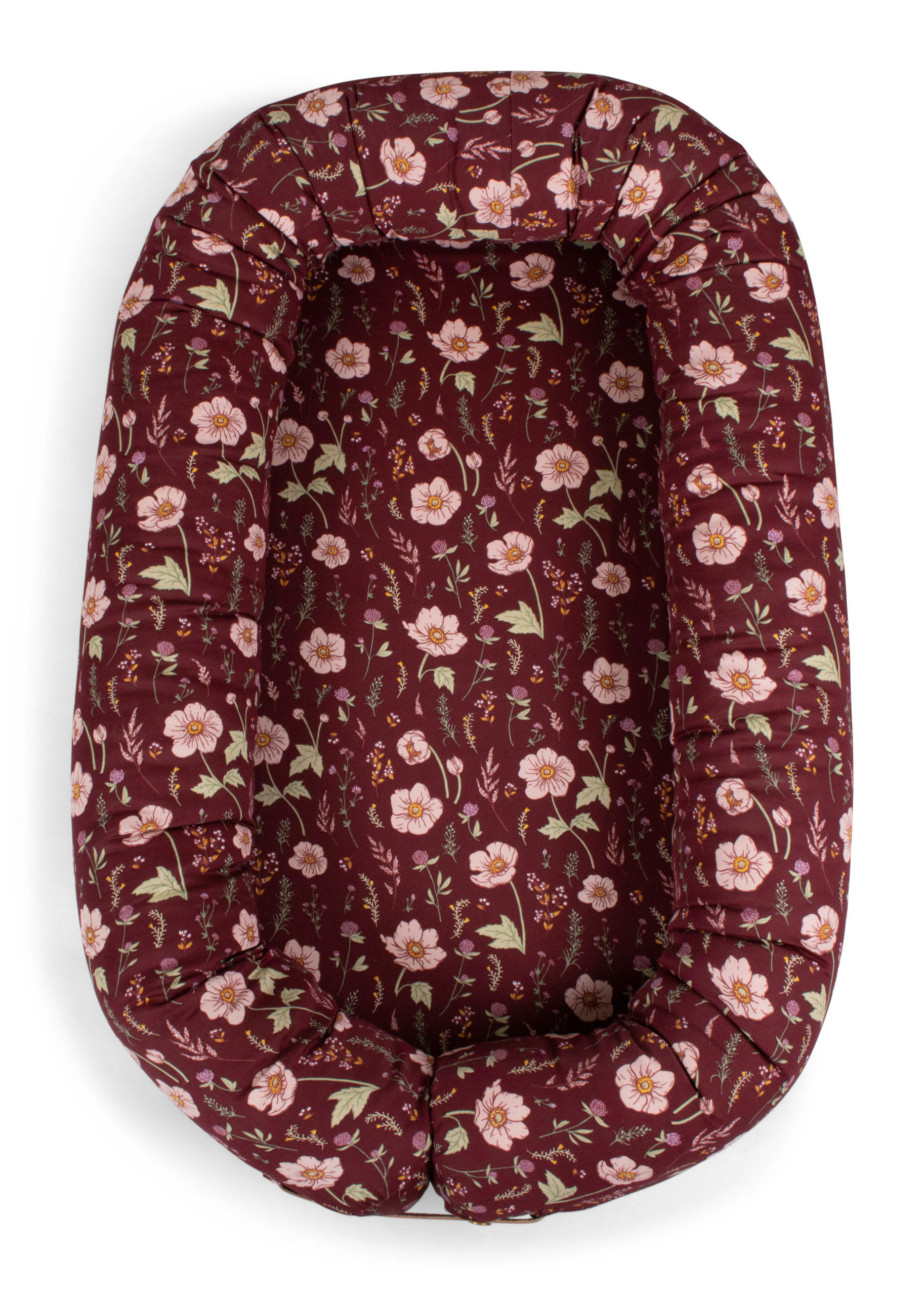 Fall Flowers Babynest Bio-Baumwolle Rot