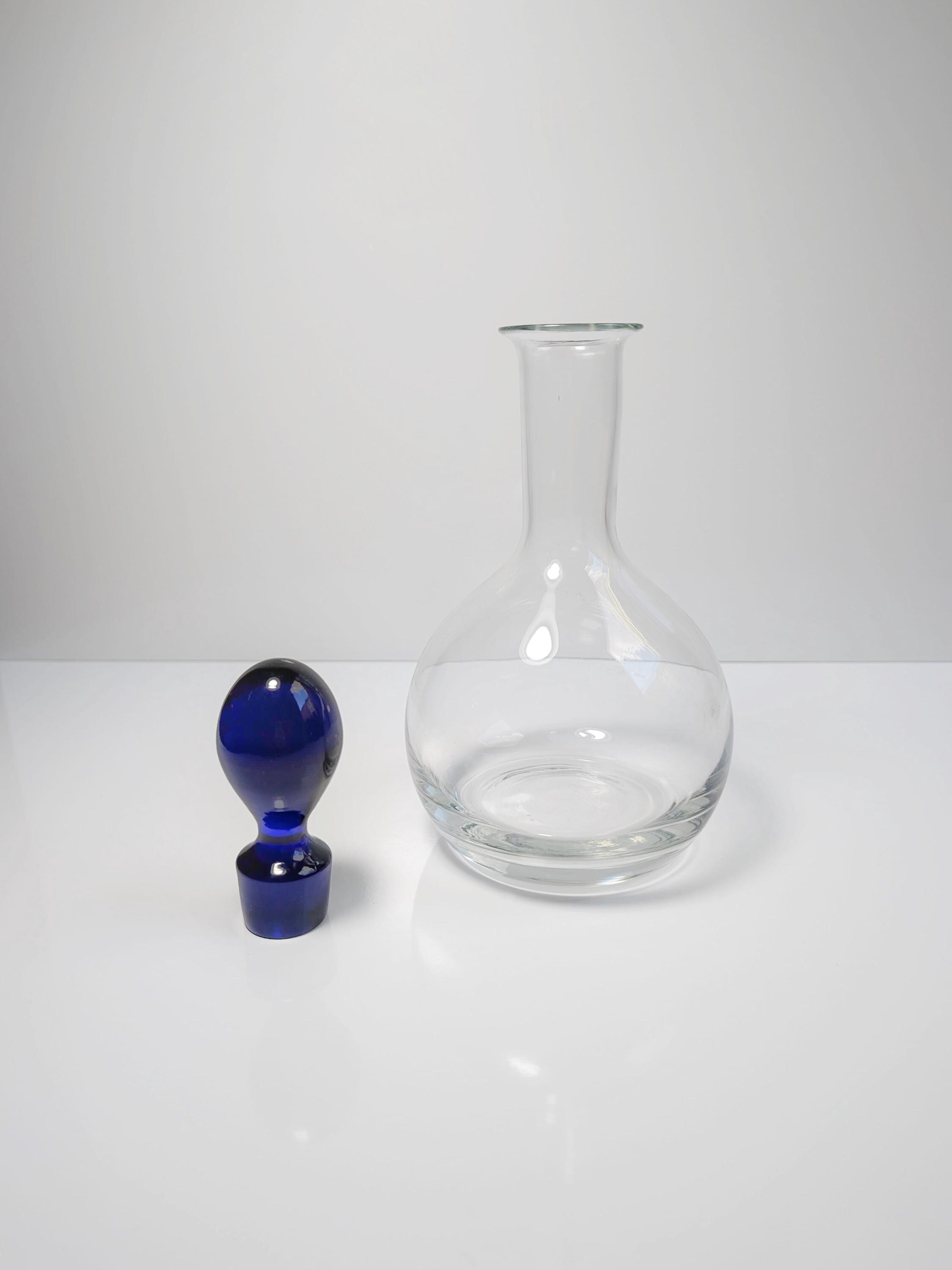 Decanter vintage postmoderno in vetro anni '90