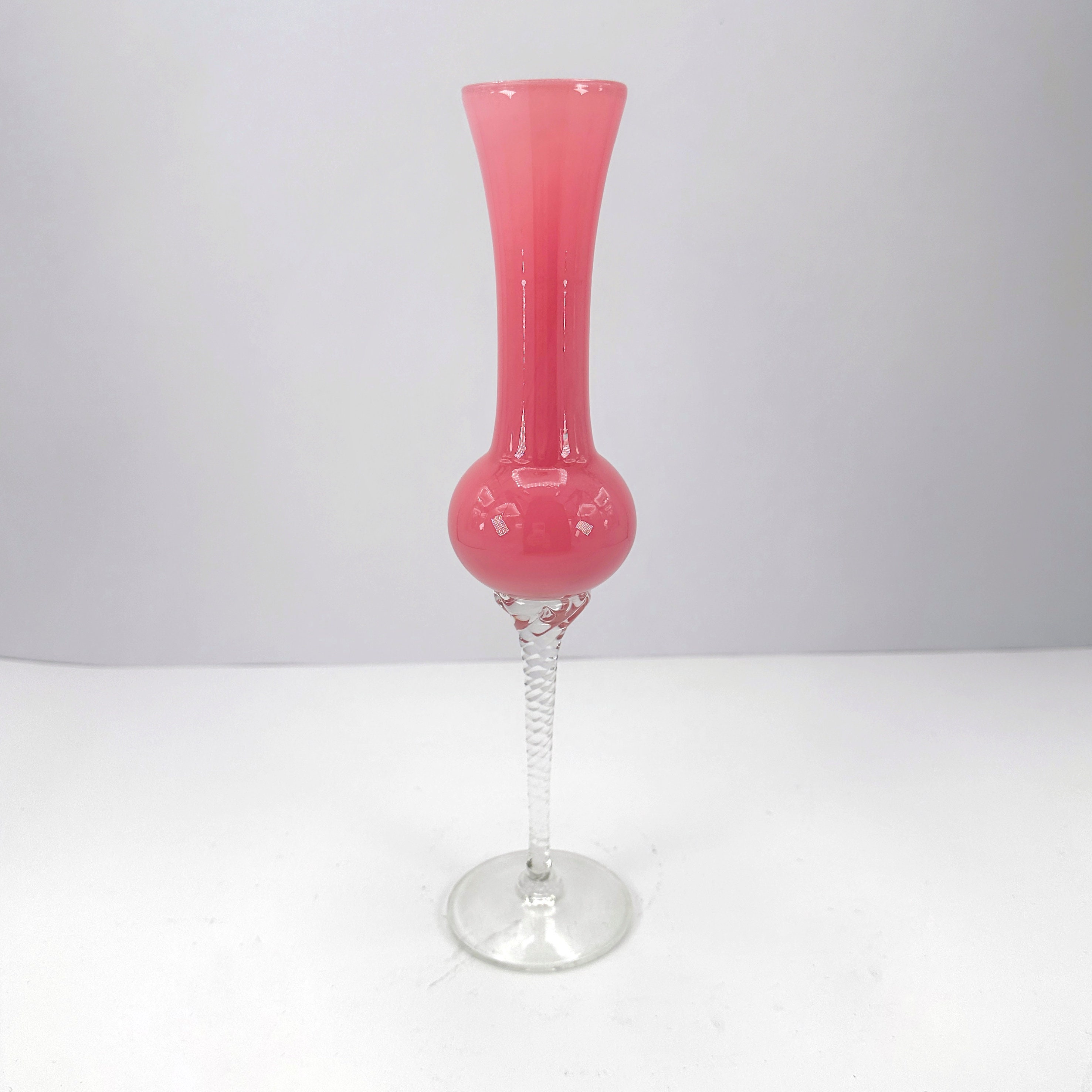 Vintage Vase Muranoglas Rosa 1970er Jahre