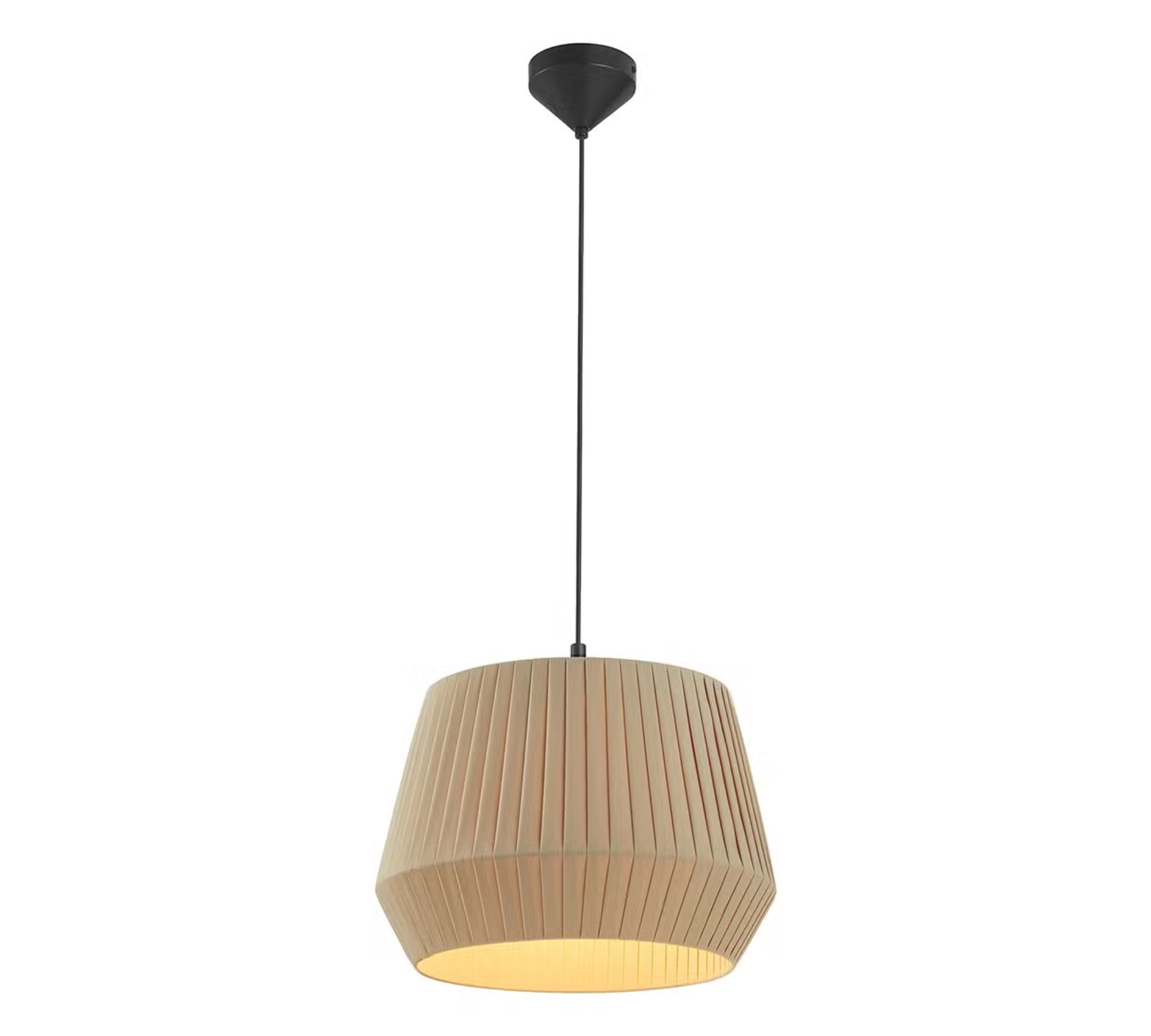 Pendelleuchte Baumwolle Stahl Beige