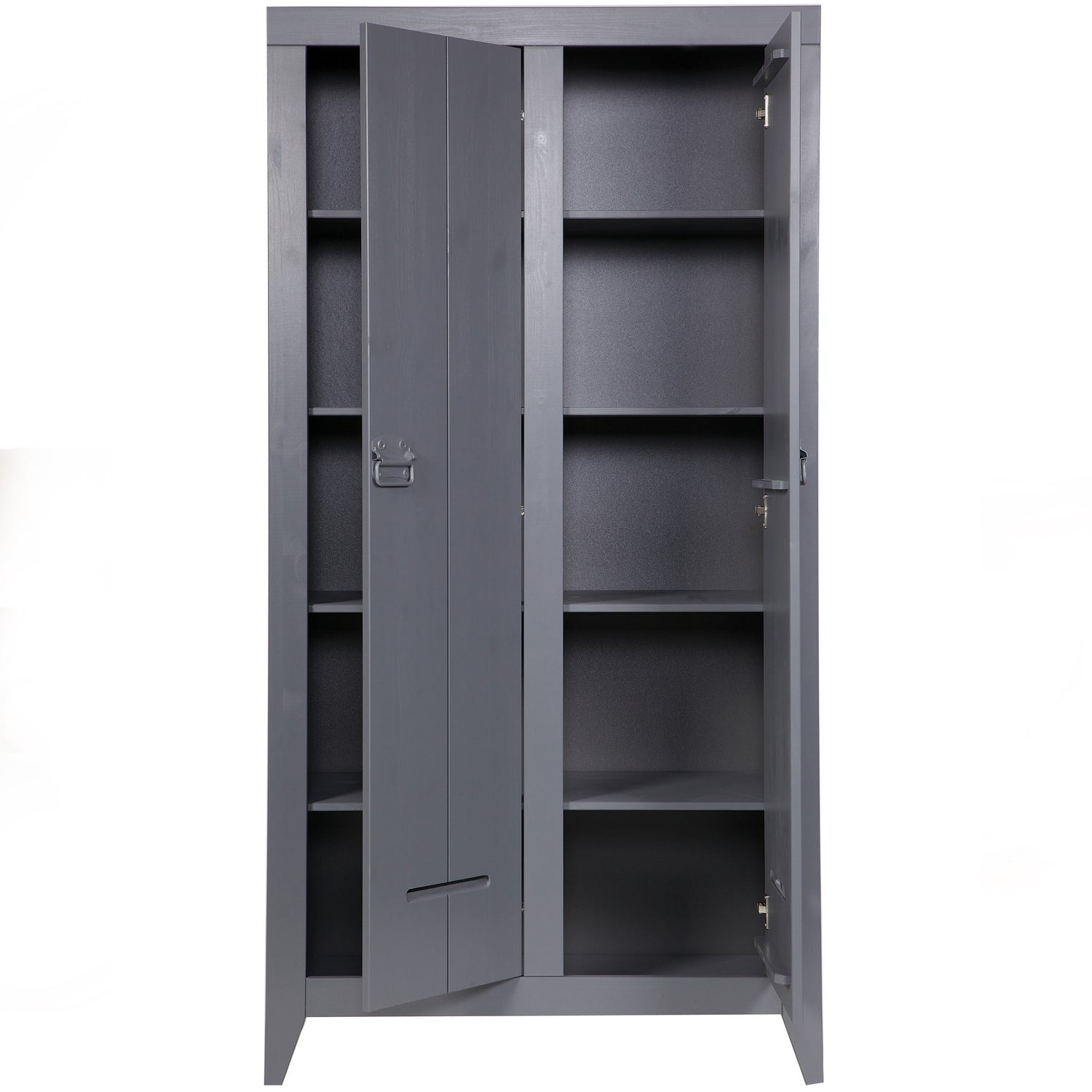 Schrank Holz Stahlgrau